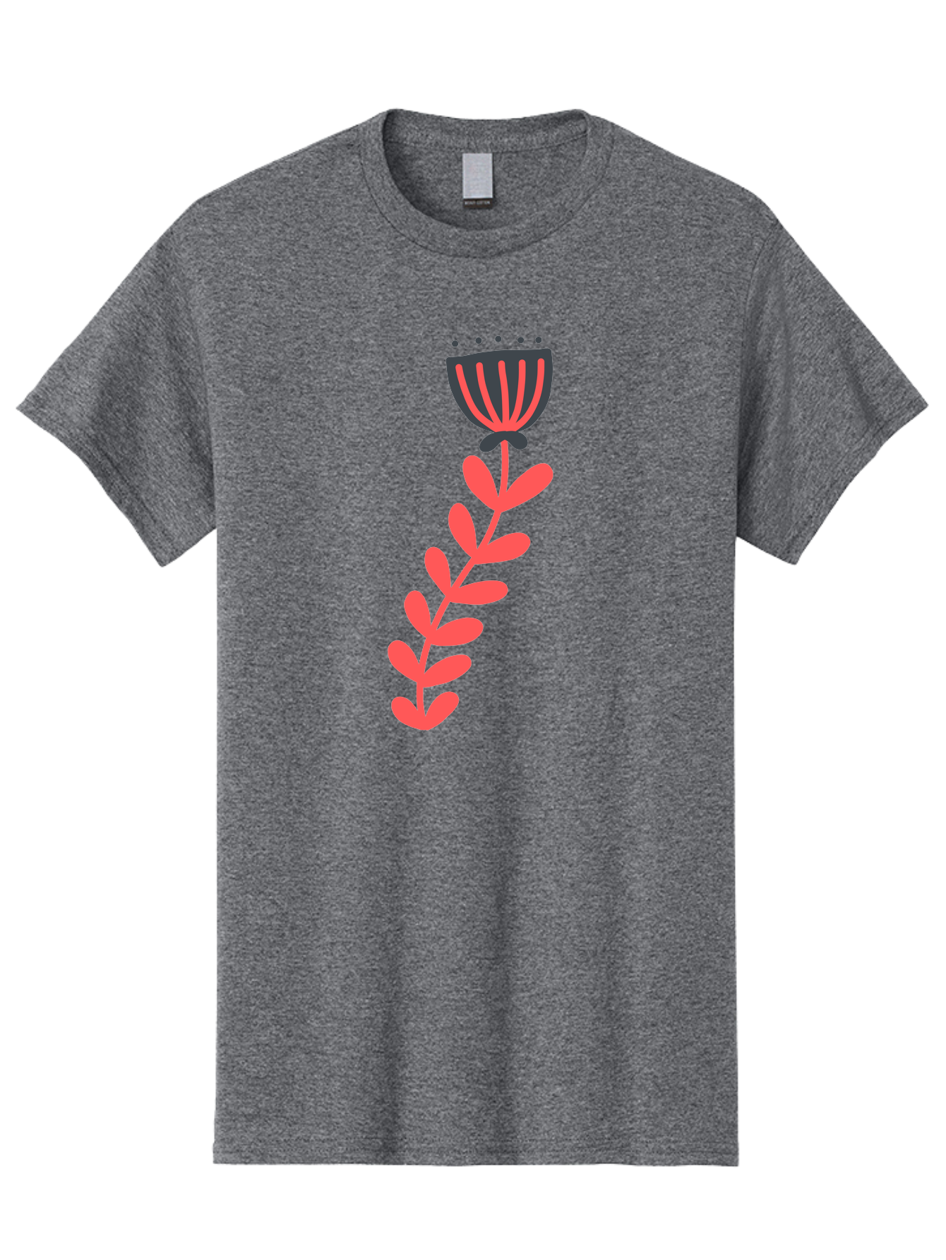 Flower-3 Men'S Graphic Tee, 100% Cotton, Comfortable Casual Summer Wear, Machine Washable, Simple Flower Illustration, Pink And Black Flower, Minimalist Design, Bold Lines, Graphic Art, Floral Motif, Modern Style Aab723 11