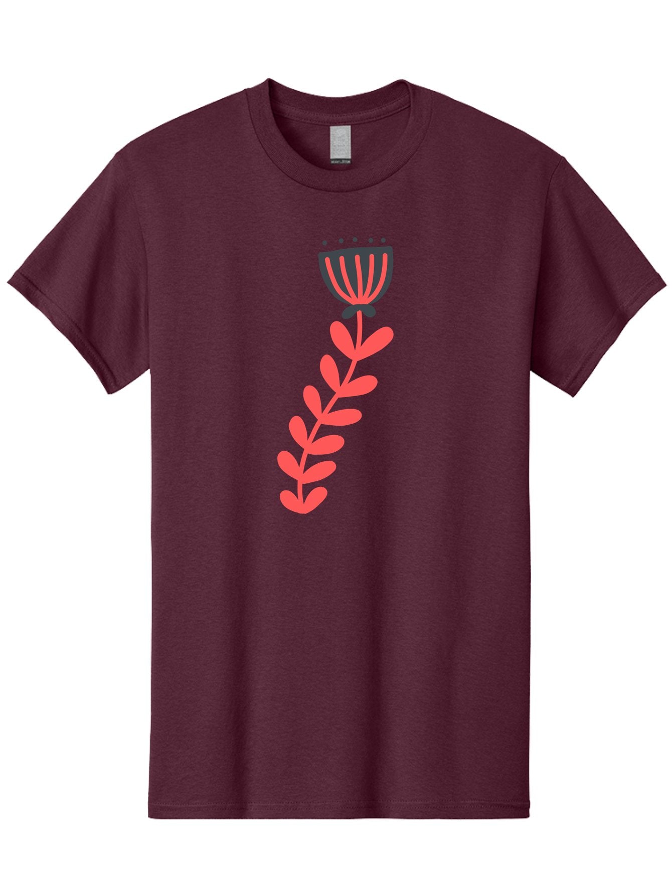 Flower-3 Men'S Graphic Tee, 100% Cotton, Comfortable Casual Summer Wear, Machine Washable, Simple Flower Illustration, Pink And Black Flower, Minimalist Design, Bold Lines, Graphic Art, Floral Motif, Modern Style Aab723 10