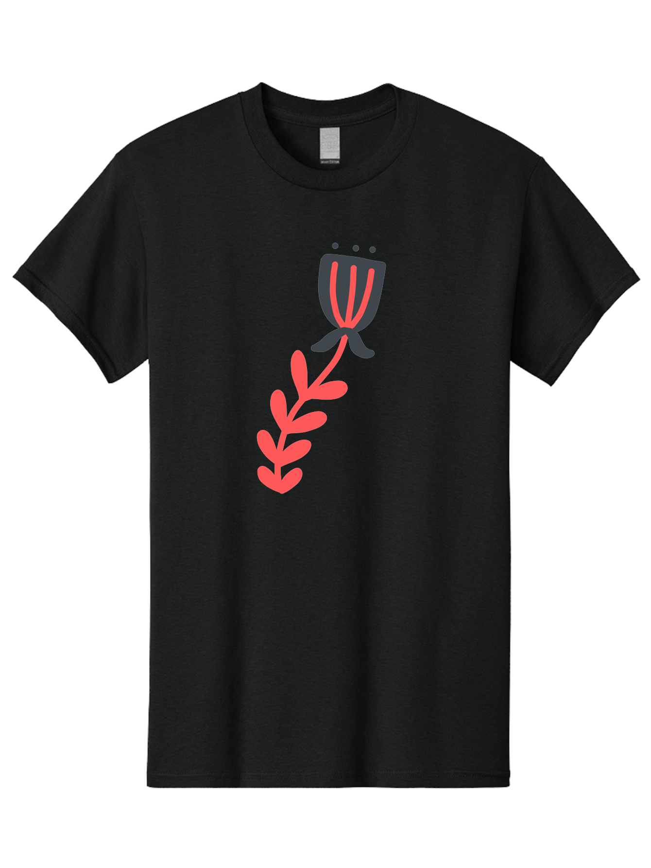 Flower-4 Men'S Graphic Tee, 100% Cotton, Comfortable Casual Summer Wear, Machine Washable, Stylized Tulip, Simple Design, Minimalist Art, Pink And Black, Floral Theme, Abstract Flower Aab724 19