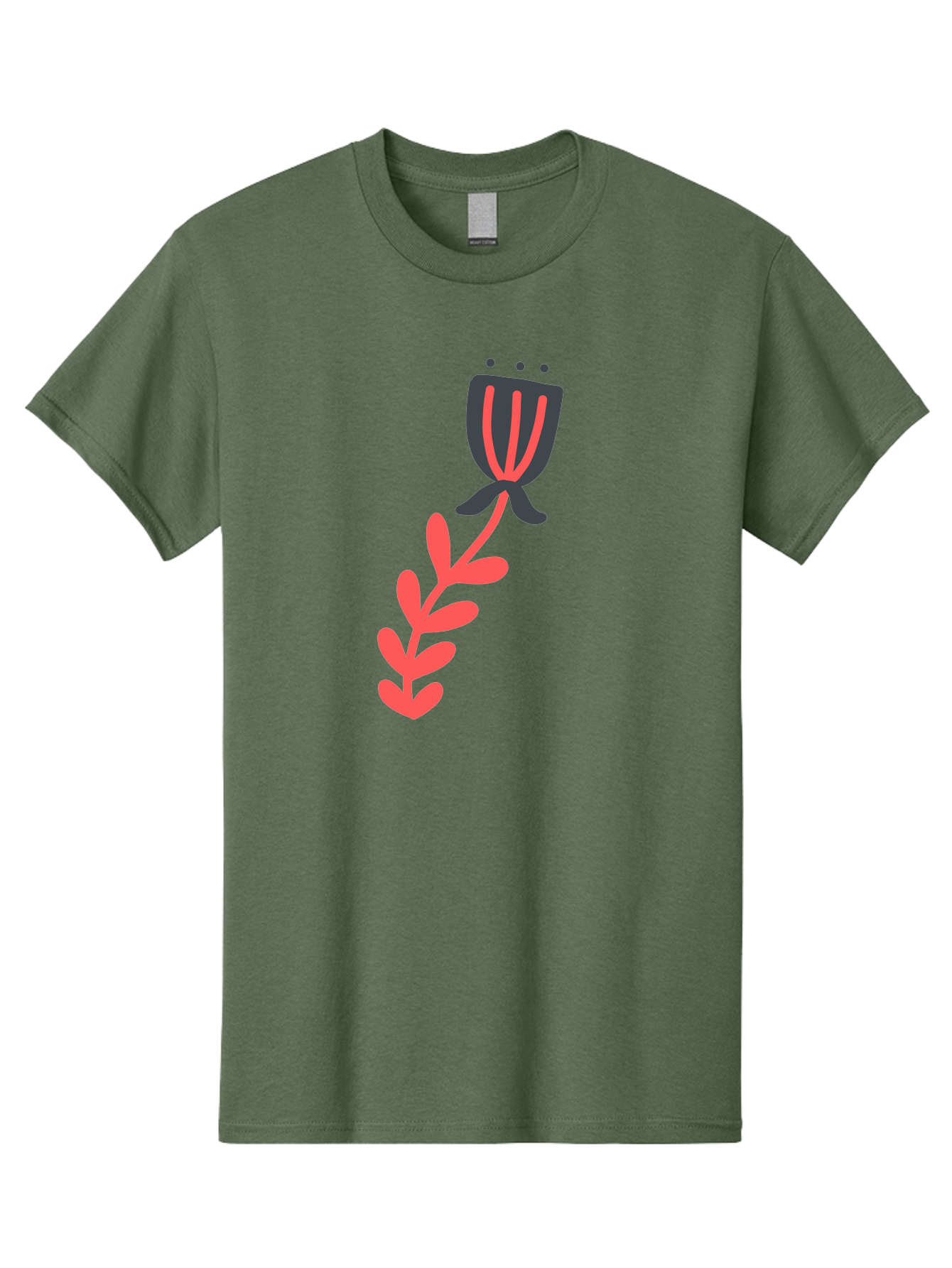 Flower-4 Men'S Graphic Tee, 100% Cotton, Comfortable Casual Summer Wear, Machine Washable, Stylized Tulip, Simple Design, Minimalist Art, Pink And Black, Floral Theme, Abstract Flower Aab724 27
