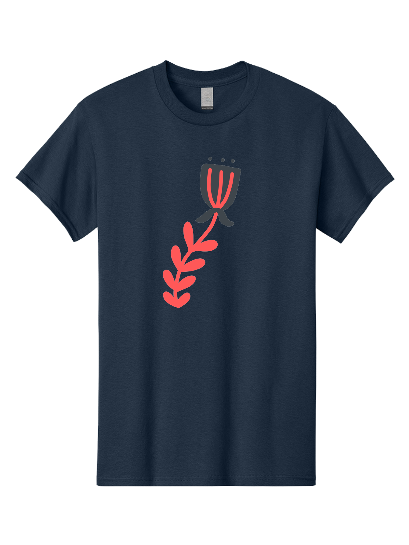 Flower-4 Men'S Graphic Tee, 100% Cotton, Comfortable Casual Summer Wear, Machine Washable, Stylized Tulip, Simple Design, Minimalist Art, Pink And Black, Floral Theme, Abstract Flower Aab724 11
