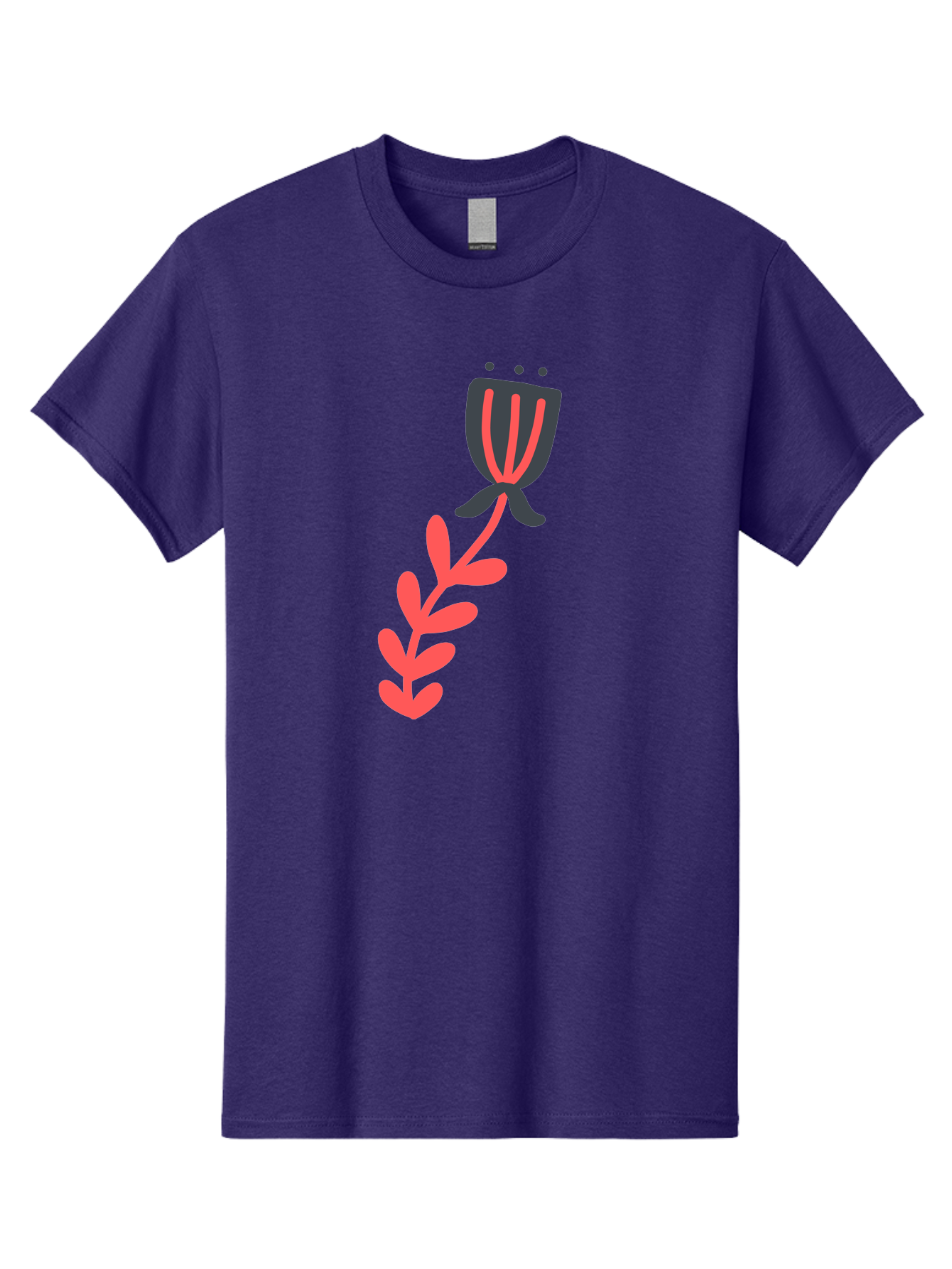 Flower-4 Men'S Graphic Tee, 100% Cotton, Comfortable Casual Summer Wear, Machine Washable, Stylized Tulip, Simple Design, Minimalist Art, Pink And Black, Floral Theme, Abstract Flower Aab724 29