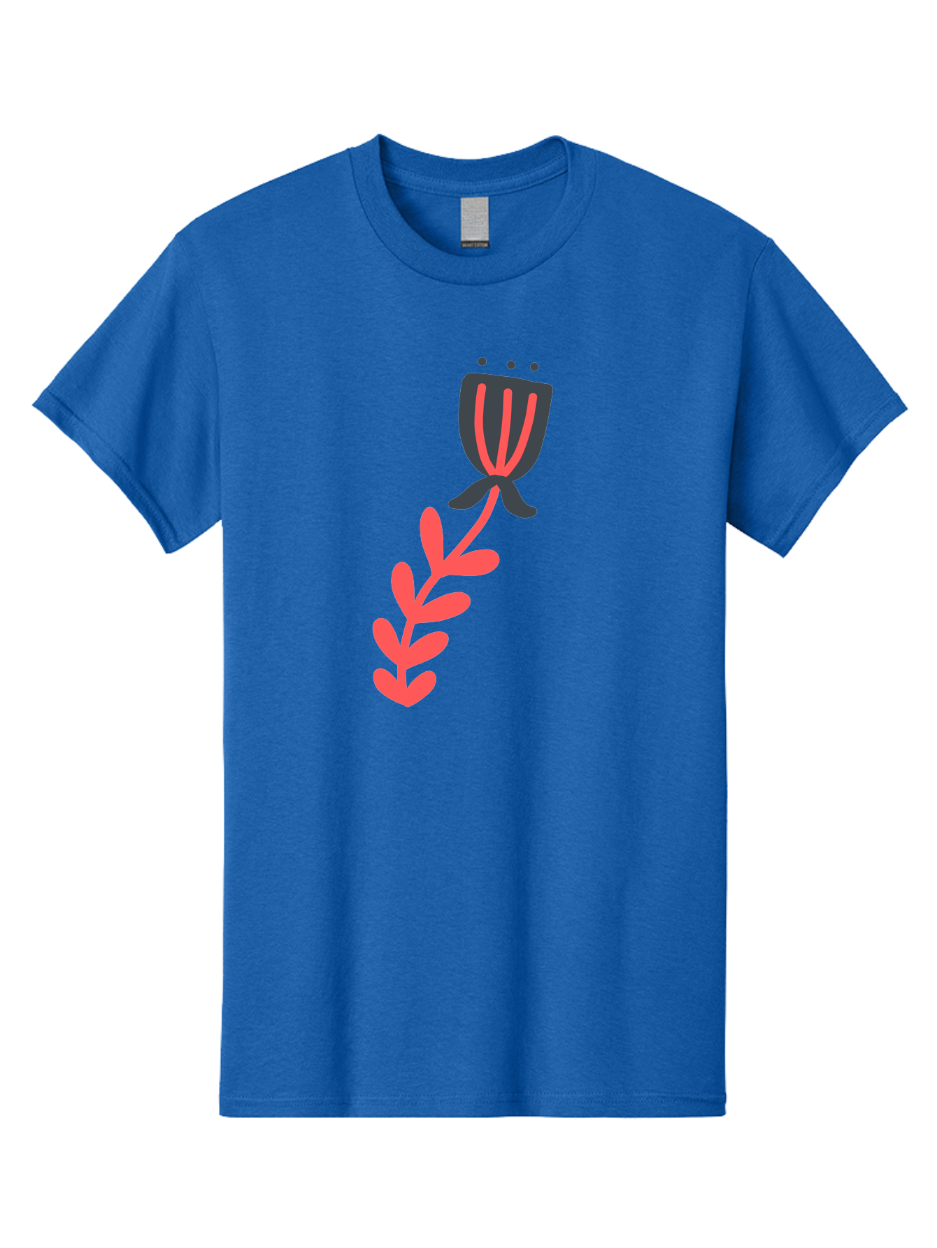Flower-4 Men'S Graphic Tee, 100% Cotton, Comfortable Casual Summer Wear, Machine Washable, Stylized Tulip, Simple Design, Minimalist Art, Pink And Black, Floral Theme, Abstract Flower Aab724 17