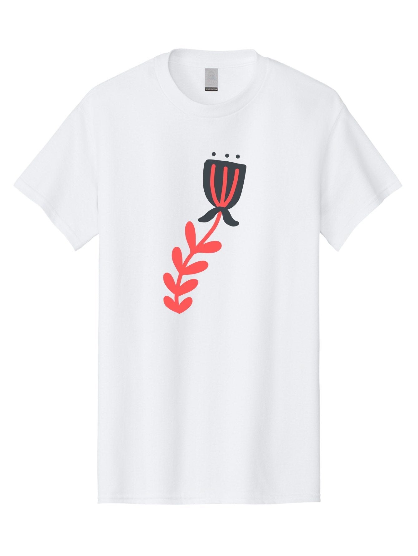 Flower-4 Men'S Graphic Tee, 100% Cotton, Comfortable Casual Summer Wear, Machine Washable, Stylized Tulip, Simple Design, Minimalist Art, Pink And Black, Floral Theme, Abstract Flower Aab724 6