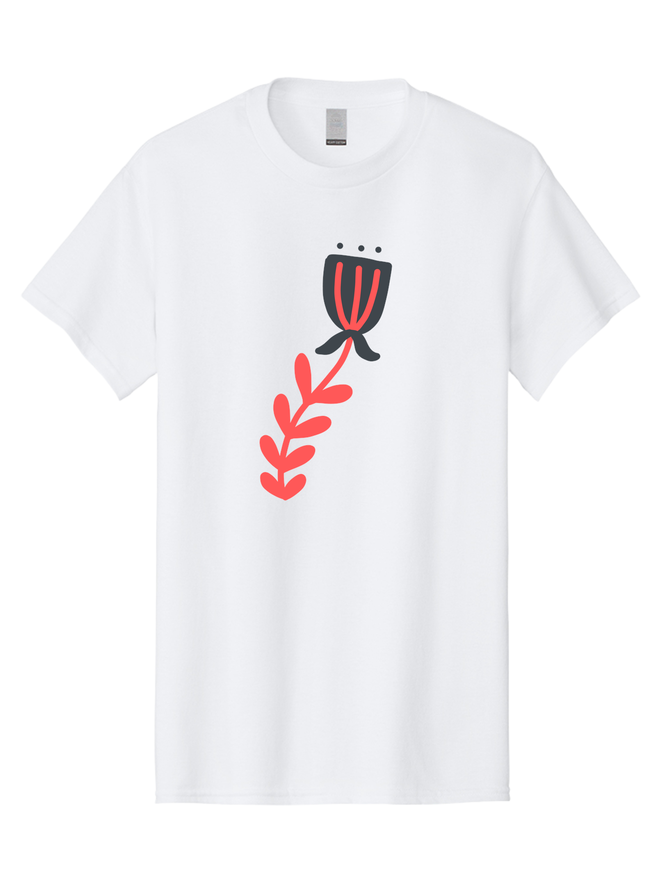 Flower-4 Men'S Graphic Tee, 100% Cotton, Comfortable Casual Summer Wear, Machine Washable, Stylized Tulip, Simple Design, Minimalist Art, Pink And Black, Floral Theme, Abstract Flower Aab724 13