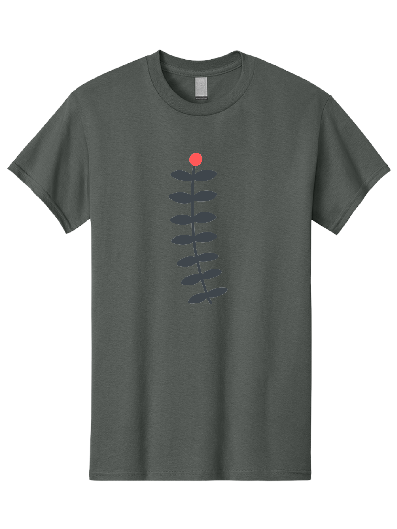 Flower-5 Men'S Graphic Tee, 100% Cotton, Comfortable Casual Summer Wear, Machine Washable, Simple Flower Illustration, Red Bloom, Dark Green Leaves, Minimalist Design, Botanical Art, Floral Graphic Aab725 11