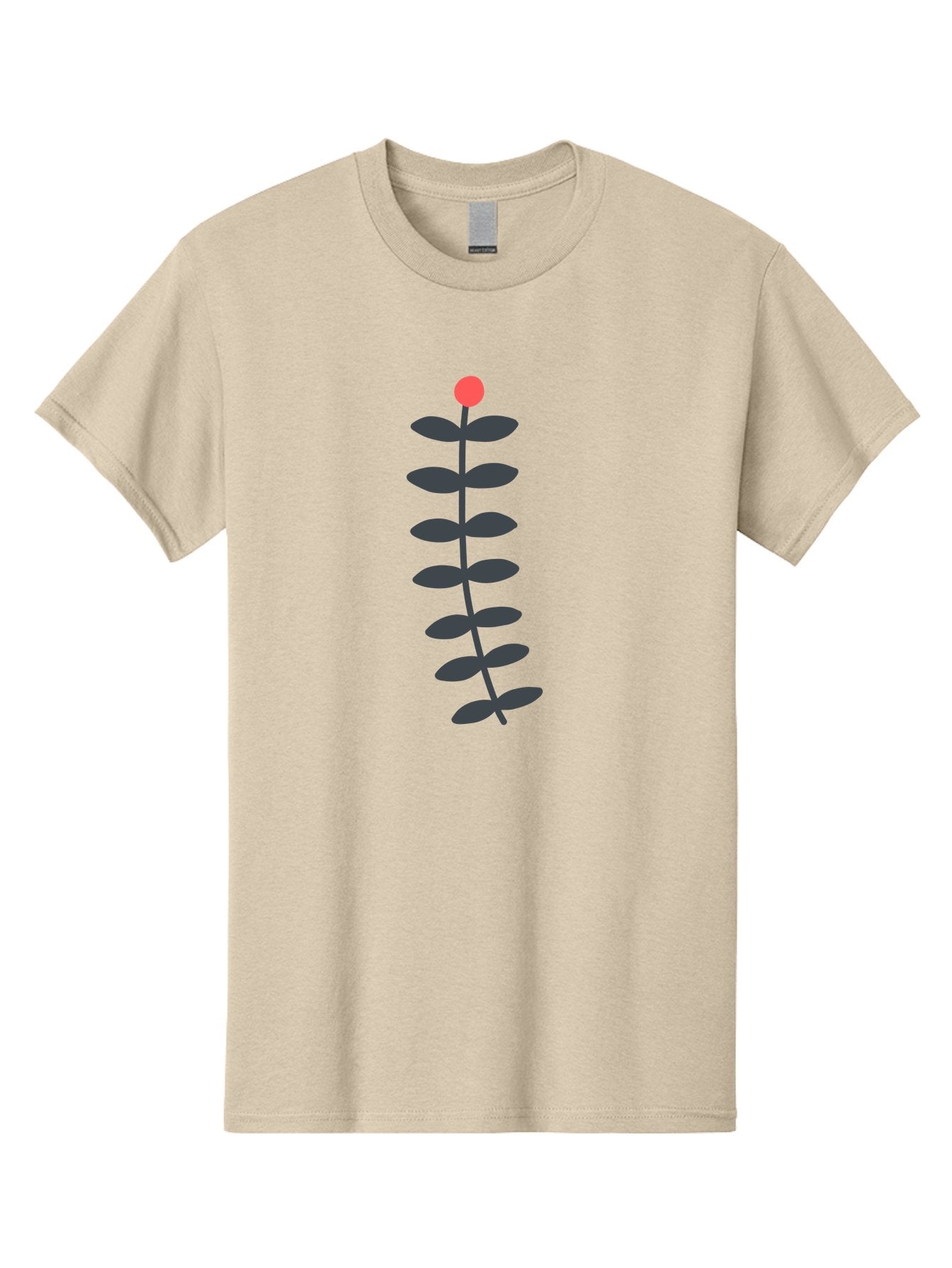 Flower-5 Men'S Graphic Tee, 100% Cotton, Comfortable Casual Summer Wear, Machine Washable, Simple Flower Illustration, Red Bloom, Dark Green Leaves, Minimalist Design, Botanical Art, Floral Graphic Aab725 3