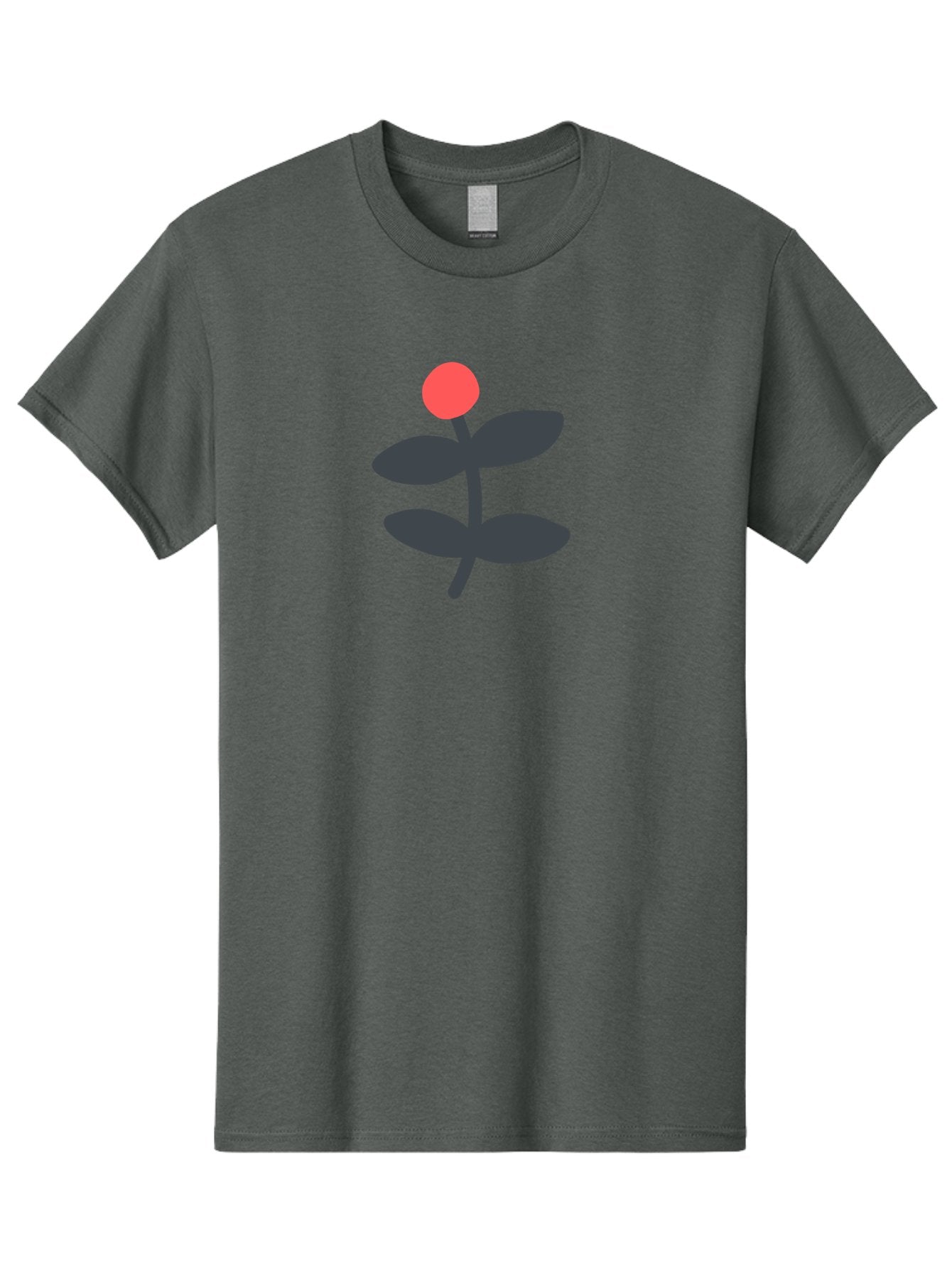 Flower-6 Men'S Graphic Tee, 100% Cotton, Comfortable Casual Summer Wear, Machine Washable, Simple Flower Illustration, Red Bud, Dark Grey Leaves, Minimalist Design, Modern Floral Art, Graphic Illustration, Bold Colors Aab726 11
