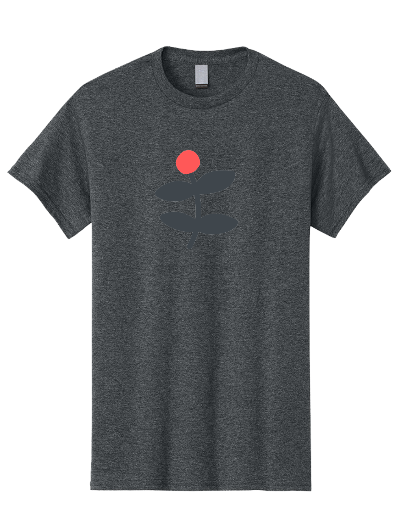 Flower-6 Men'S Graphic Tee, 100% Cotton, Comfortable Casual Summer Wear, Machine Washable, Simple Flower Illustration, Red Bud, Dark Grey Leaves, Minimalist Design, Modern Floral Art, Graphic Illustration, Bold Colors Aab726 25