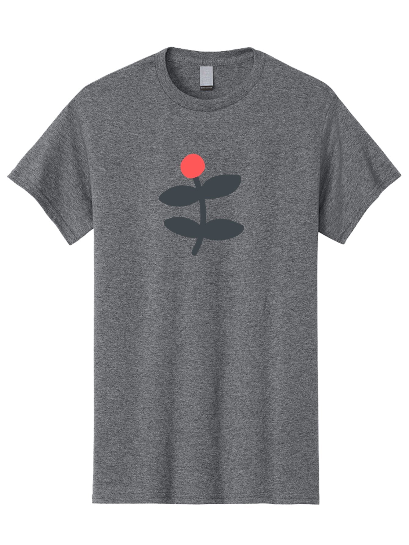Flower-6 Men'S Graphic Tee, 100% Cotton, Comfortable Casual Summer Wear, Machine Washable, Simple Flower Illustration, Red Bud, Dark Grey Leaves, Minimalist Design, Modern Floral Art, Graphic Illustration, Bold Colors Aab726 15