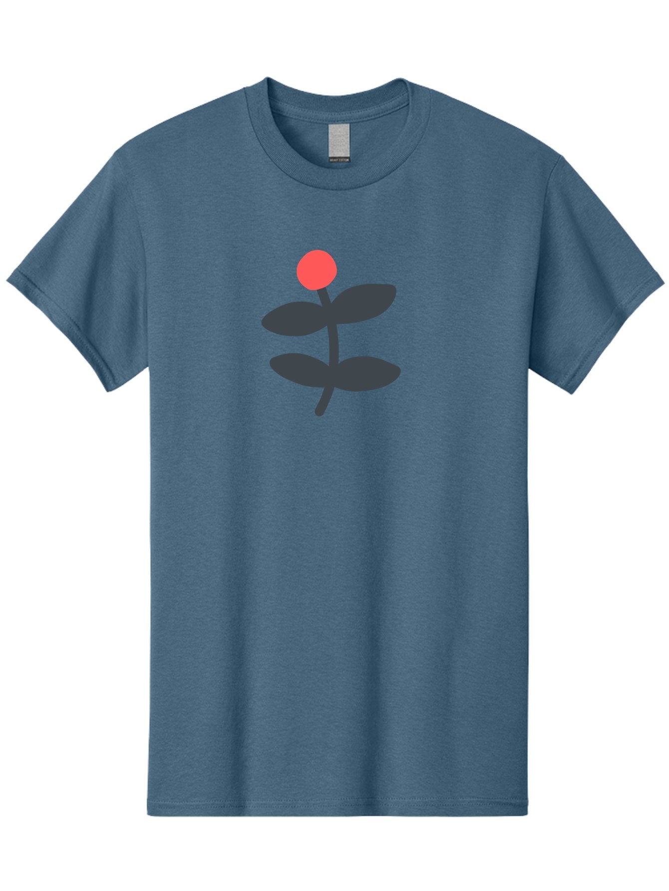 Flower-6 Men'S Graphic Tee, 100% Cotton, Comfortable Casual Summer Wear, Machine Washable, Simple Flower Illustration, Red Bud, Dark Grey Leaves, Minimalist Design, Modern Floral Art, Graphic Illustration, Bold Colors Aab726 12