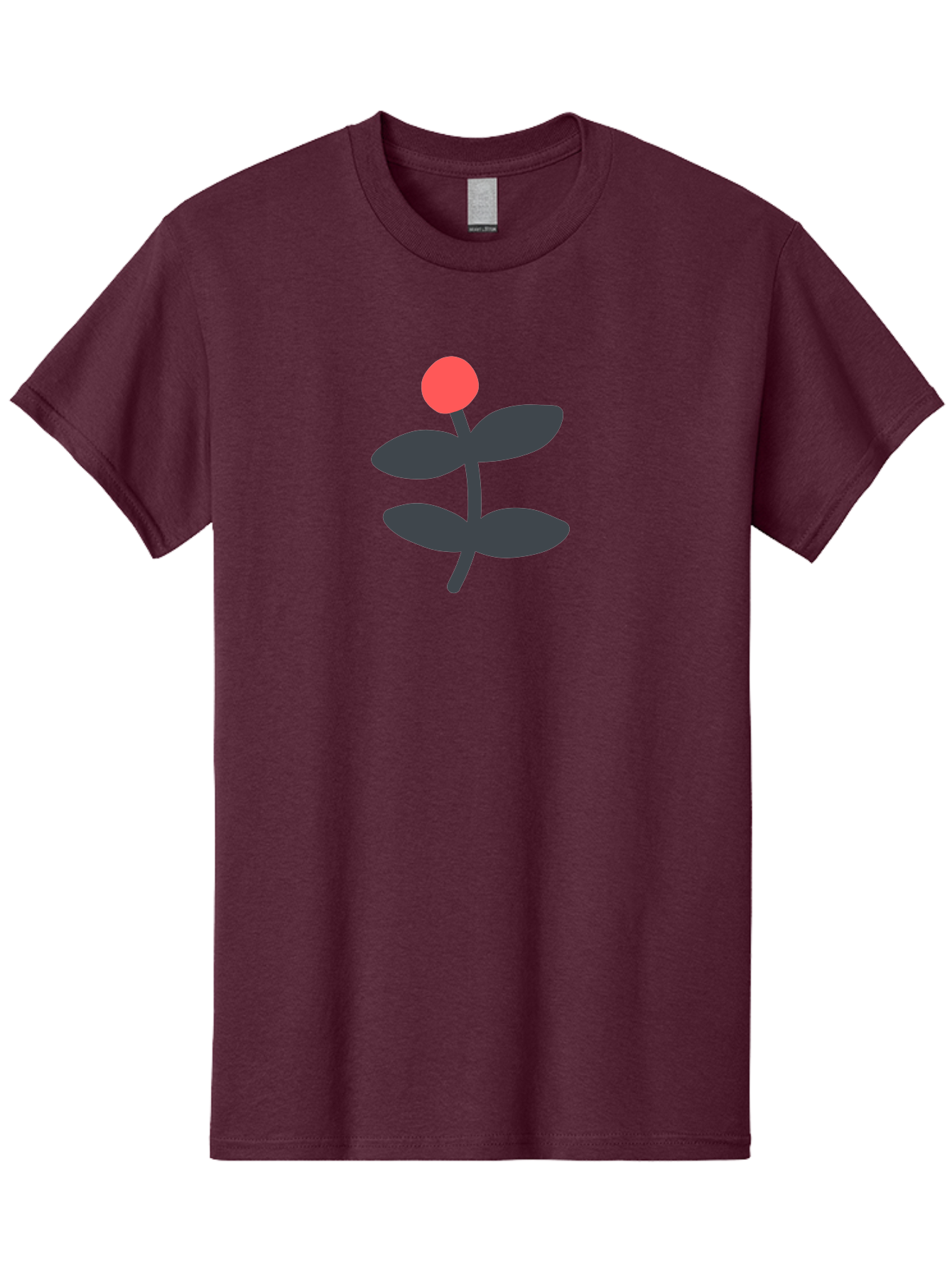 Flower-6 Men'S Graphic Tee, 100% Cotton, Comfortable Casual Summer Wear, Machine Washable, Simple Flower Illustration, Red Bud, Dark Grey Leaves, Minimalist Design, Modern Floral Art, Graphic Illustration, Bold Colors Aab726 13
