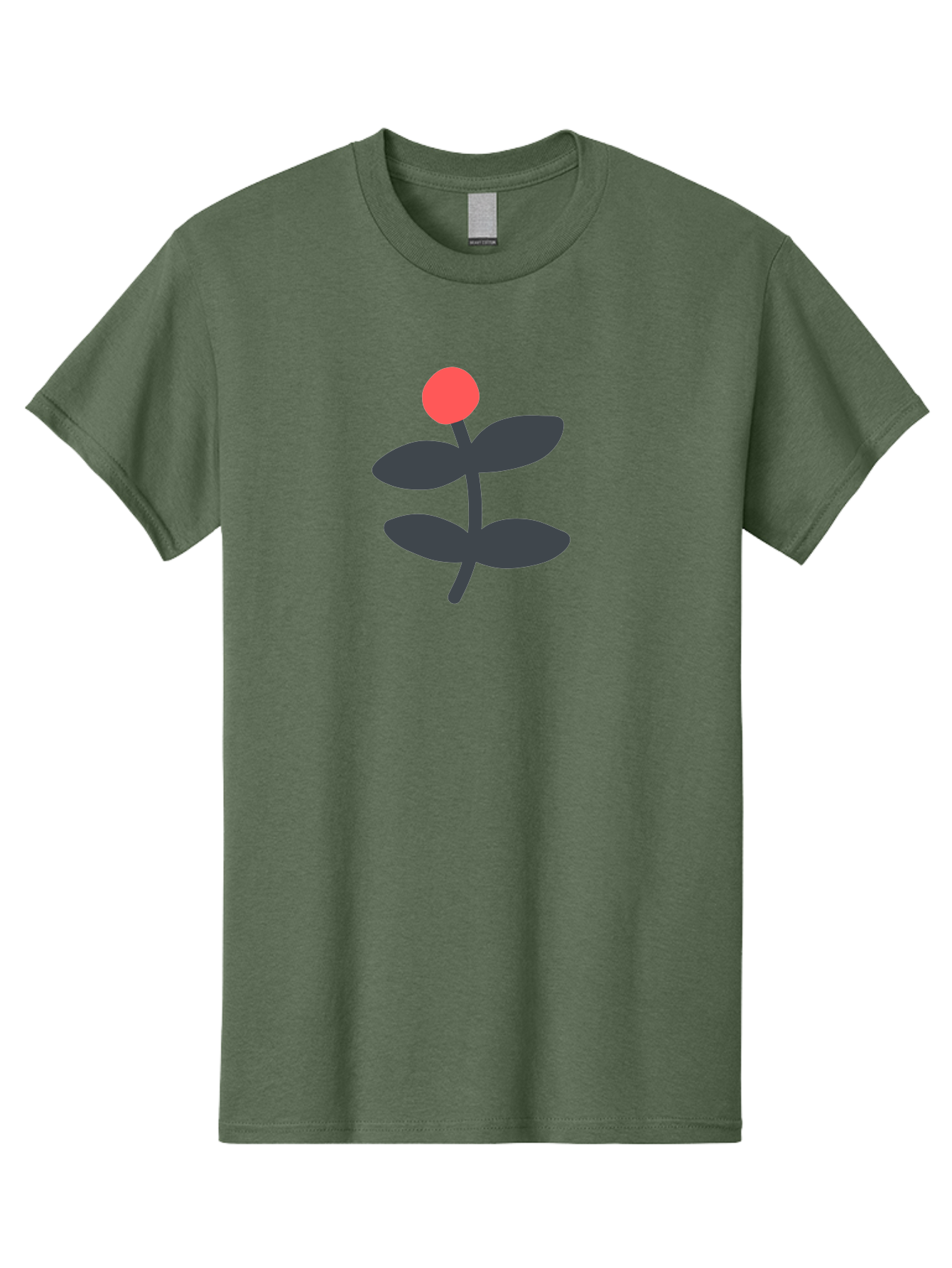 Flower-6 Men'S Graphic Tee, 100% Cotton, Comfortable Casual Summer Wear, Machine Washable, Simple Flower Illustration, Red Bud, Dark Grey Leaves, Minimalist Design, Modern Floral Art, Graphic Illustration, Bold Colors Aab726 19