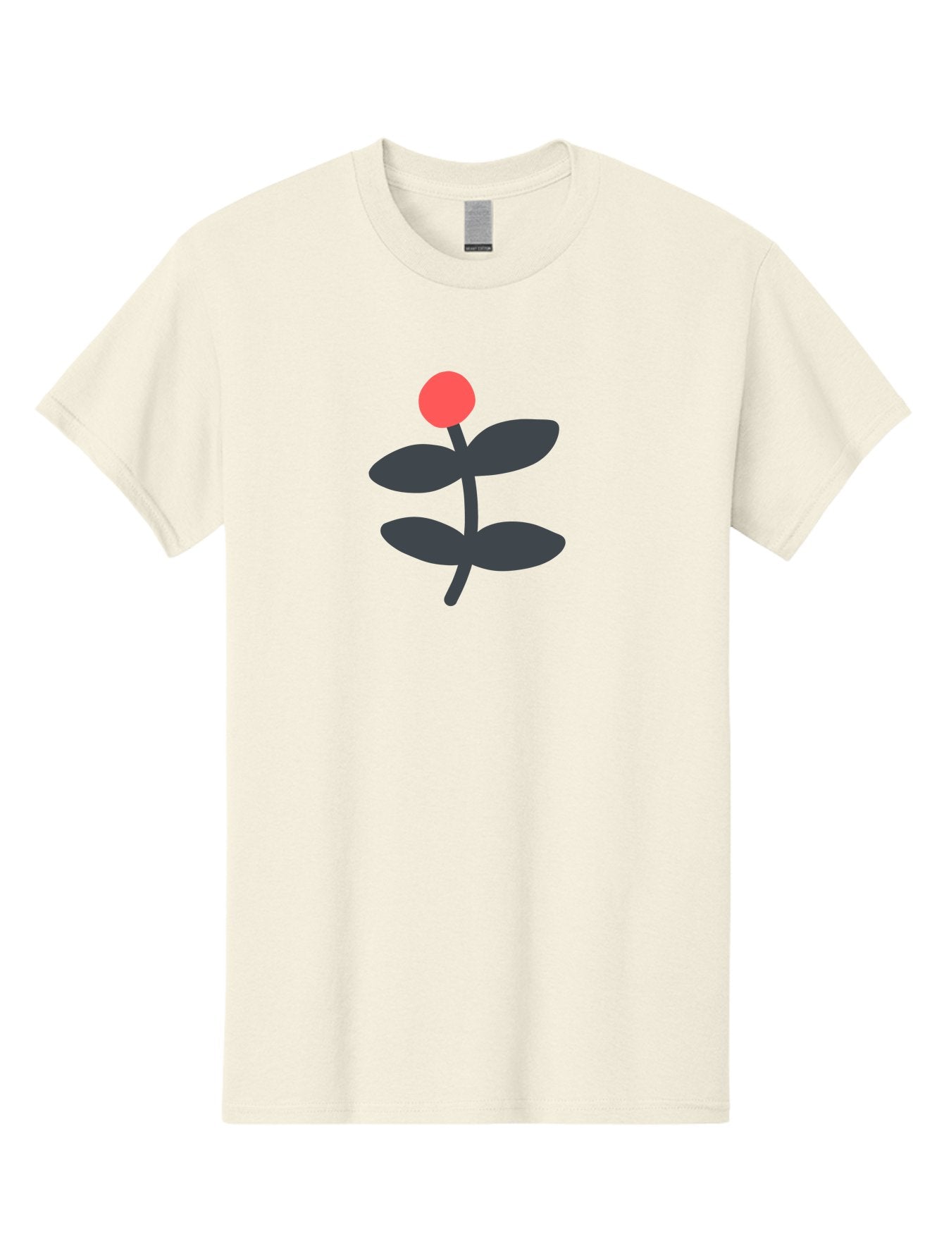 Flower-6 Men'S Graphic Tee, 100% Cotton, Comfortable Casual Summer Wear, Machine Washable, Simple Flower Illustration, Red Bud, Dark Grey Leaves, Minimalist Design, Modern Floral Art, Graphic Illustration, Bold Colors Aab726 14