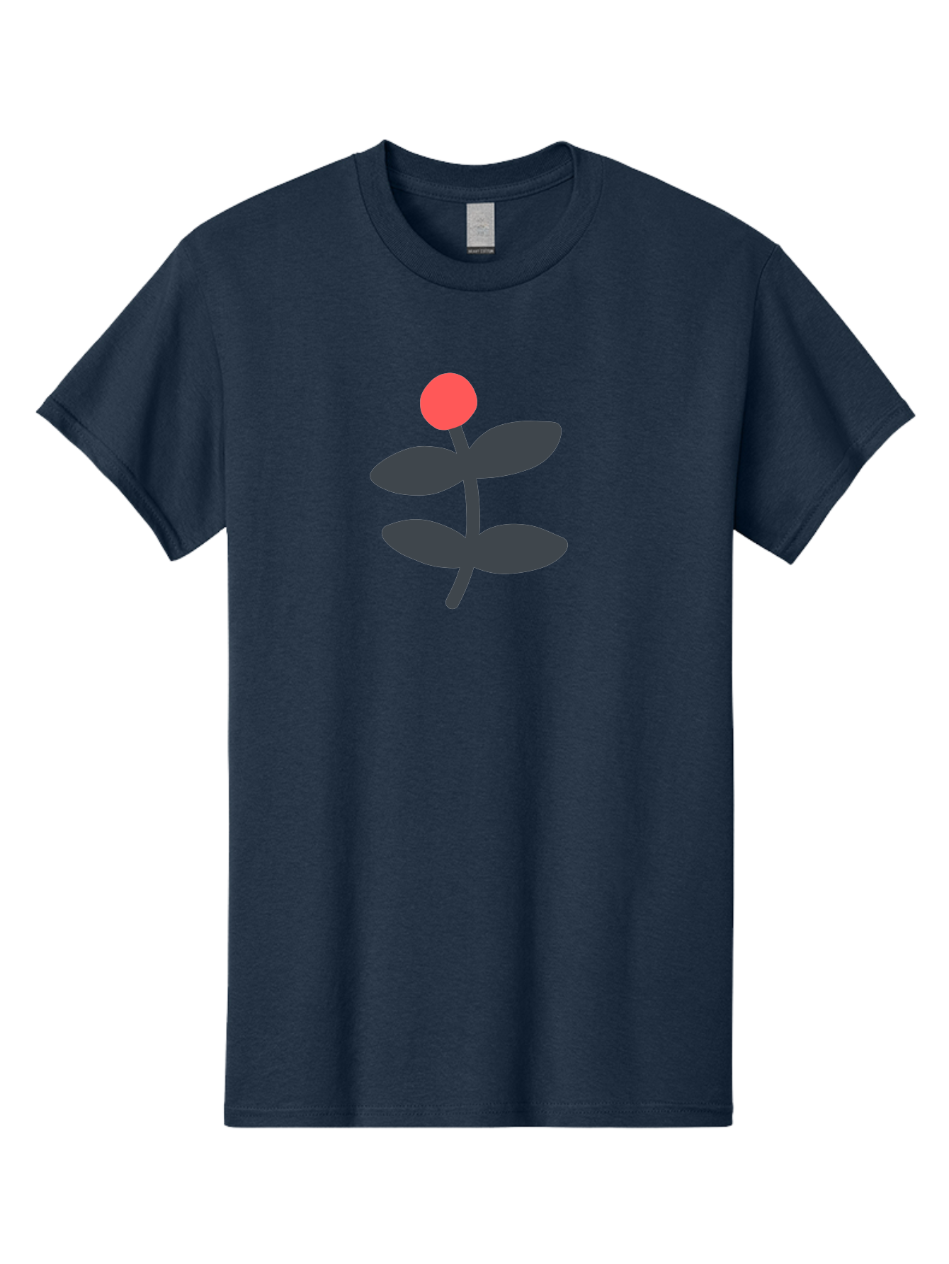 Flower-6 Men'S Graphic Tee, 100% Cotton, Comfortable Casual Summer Wear, Machine Washable, Simple Flower Illustration, Red Bud, Dark Grey Leaves, Minimalist Design, Modern Floral Art, Graphic Illustration, Bold Colors Aab726 17