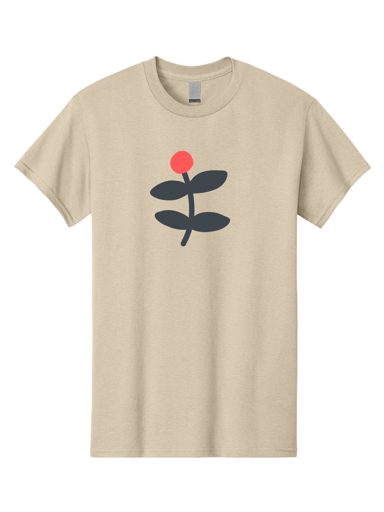 Flower-6 Men'S Graphic Tee, 100% Cotton, Comfortable Casual Summer Wear, Machine Washable, Simple Flower Illustration, Red Bud, Dark Grey Leaves, Minimalist Design, Modern Floral Art, Graphic Illustration, Bold Colors Aab726 9