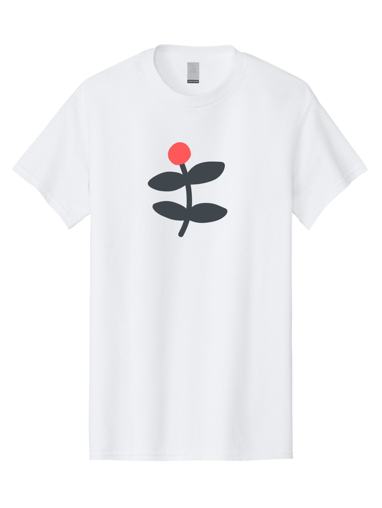 Flower-6 Men'S Graphic Tee, 100% Cotton, Comfortable Casual Summer Wear, Machine Washable, Simple Flower Illustration, Red Bud, Dark Grey Leaves, Minimalist Design, Modern Floral Art, Graphic Illustration, Bold Colors Aab726 8