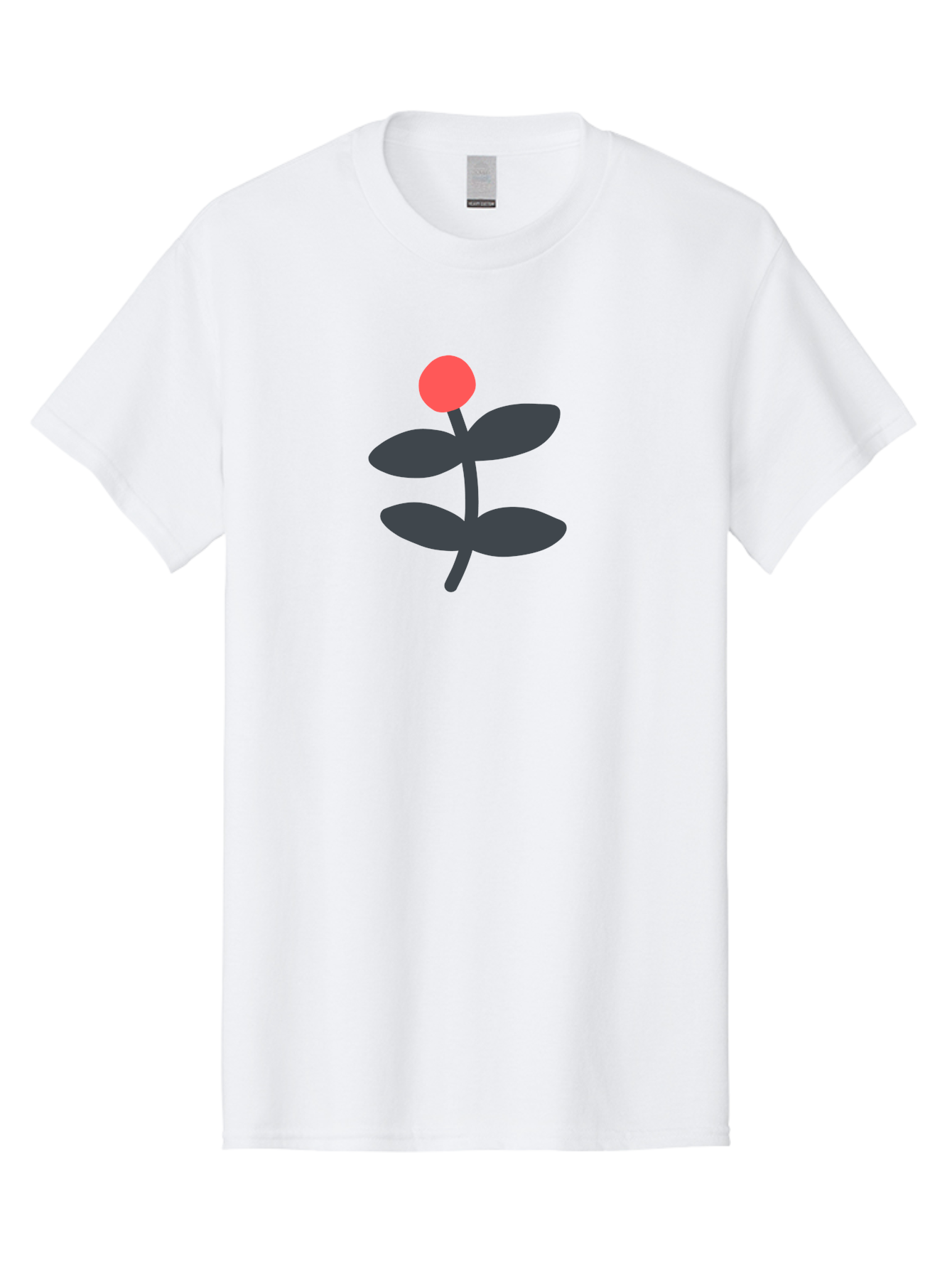 Flower-6 Men'S Graphic Tee, 100% Cotton, Comfortable Casual Summer Wear, Machine Washable, Simple Flower Illustration, Red Bud, Dark Grey Leaves, Minimalist Design, Modern Floral Art, Graphic Illustration, Bold Colors Aab726 11