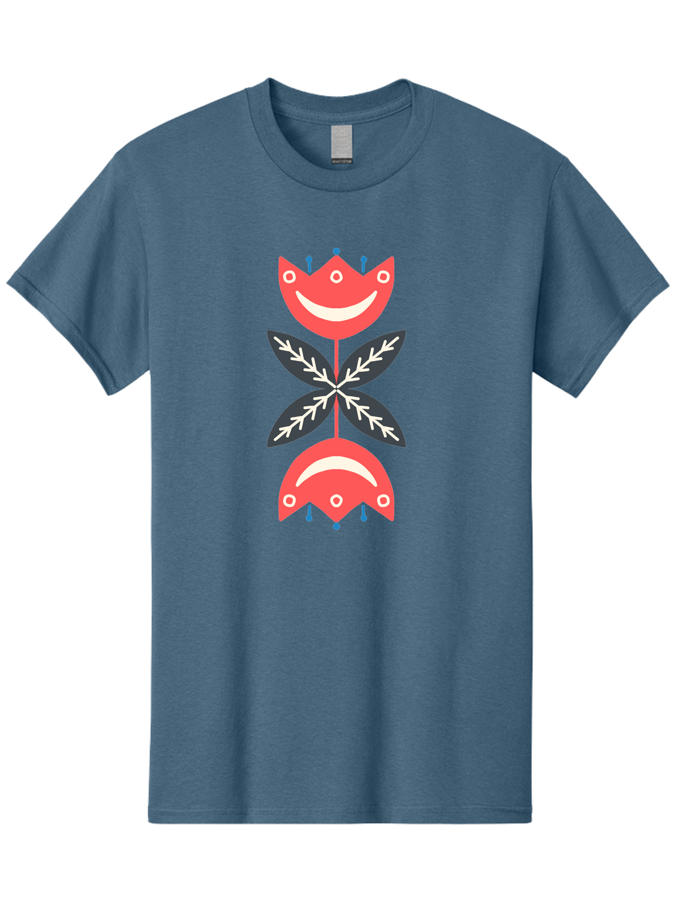 Flower-Face Men'S Graphic Tee, 100% Cotton, Comfortable Casual Summer Wear, Machine Washable, Red Smiley Faces, Playful Flowers, Cartoon Characters, Happy Emotions, Floral Designs, Whimsical Art, Cute Illustrations Aab729 27