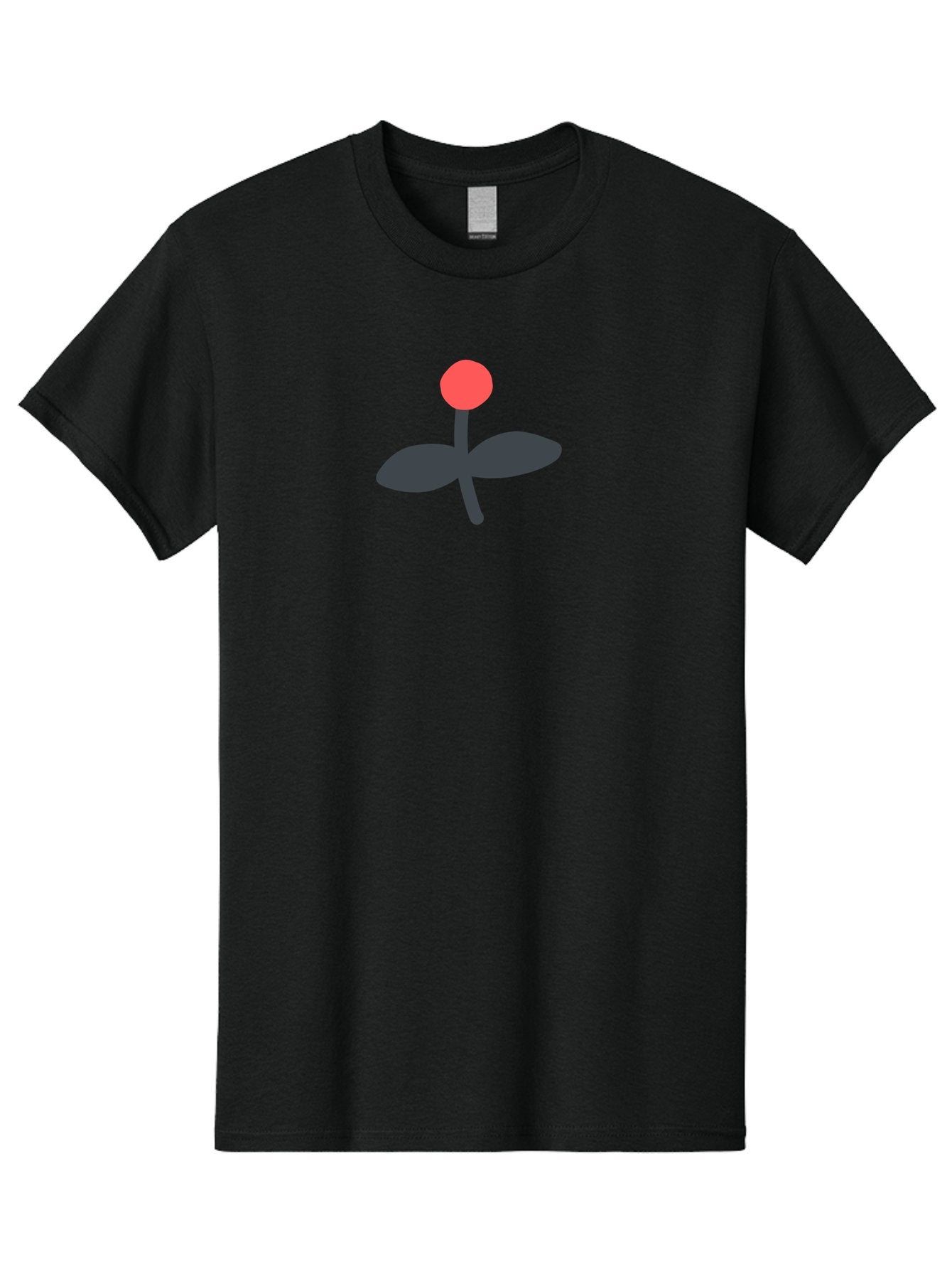 Flower-Graphic Men'S Graphic Tee, 100% Cotton, Comfortable Casual Summer Wear, Machine Washable, Simple Flower, Red Blossom, Black Leaves, Minimalist Design, Abstract Art, Floral Illustration, Modern Graphic Aab730 5