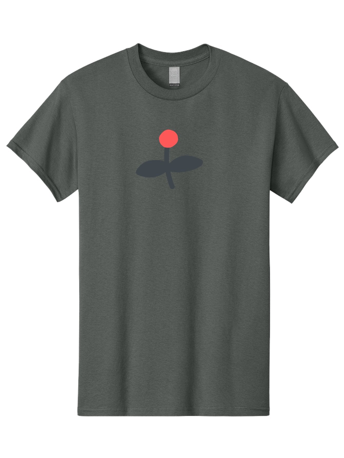Flower-Graphic Men'S Graphic Tee, 100% Cotton, Comfortable Casual Summer Wear, Machine Washable, Simple Flower, Red Blossom, Black Leaves, Minimalist Design, Abstract Art, Floral Illustration, Modern Graphic Aab730 9