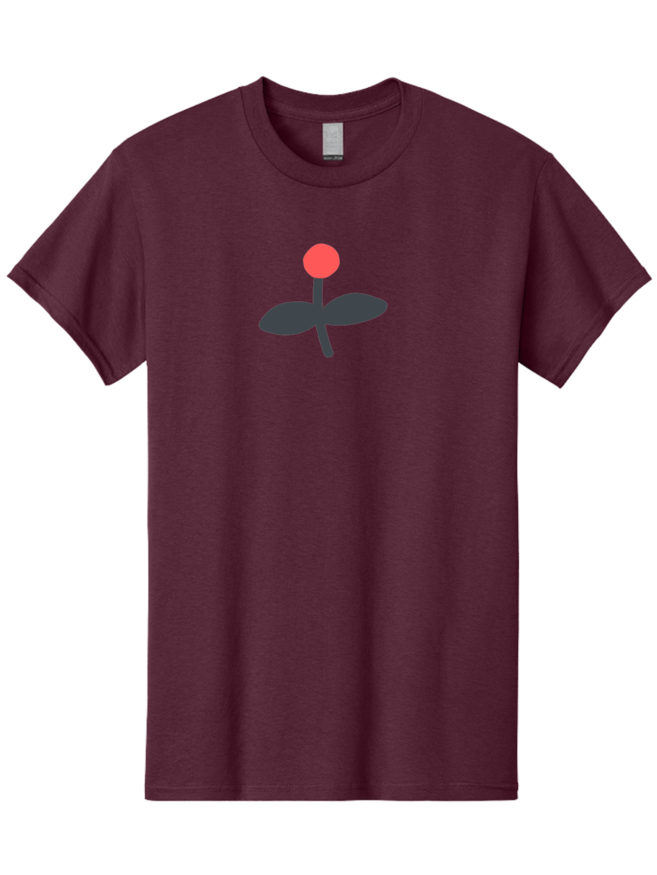 Flower-Graphic Men'S Graphic Tee, 100% Cotton, Comfortable Casual Summer Wear, Machine Washable, Simple Flower, Red Blossom, Black Leaves, Minimalist Design, Abstract Art, Floral Illustration, Modern Graphic Aab730 21