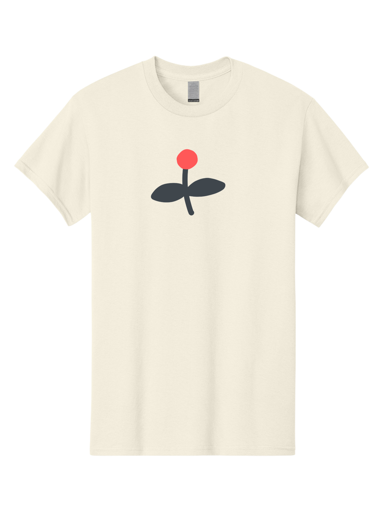 Flower-Graphic Men'S Graphic Tee, 100% Cotton, Comfortable Casual Summer Wear, Machine Washable, Simple Flower, Red Blossom, Black Leaves, Minimalist Design, Abstract Art, Floral Illustration, Modern Graphic Aab730 3