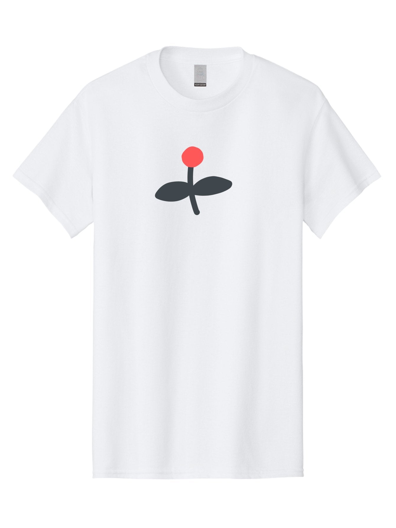 Flower-Graphic Men'S Graphic Tee, 100% Cotton, Comfortable Casual Summer Wear, Machine Washable, Simple Flower, Red Blossom, Black Leaves, Minimalist Design, Abstract Art, Floral Illustration, Modern Graphic Aab730 12