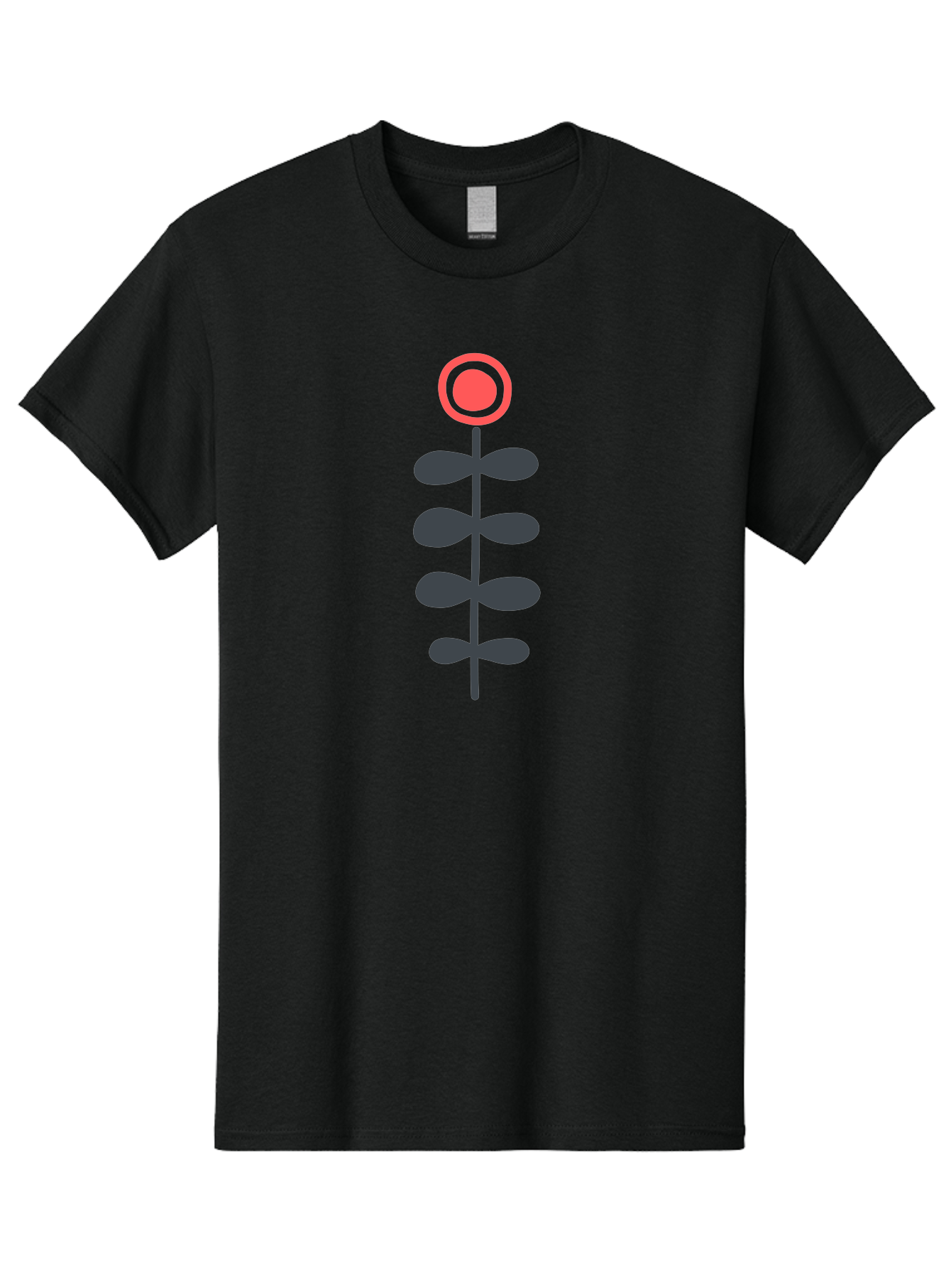 Flower-Icon-1 Men'S Graphic Tee, 100% Cotton, Comfortable Casual Summer Wear, Machine Washable, Simple Flower Graphic, Floral Design, Minimalist Art, Stem With Leaves, Red Flower Head, Graphic Illustration, Modern Botanical Aab731 17