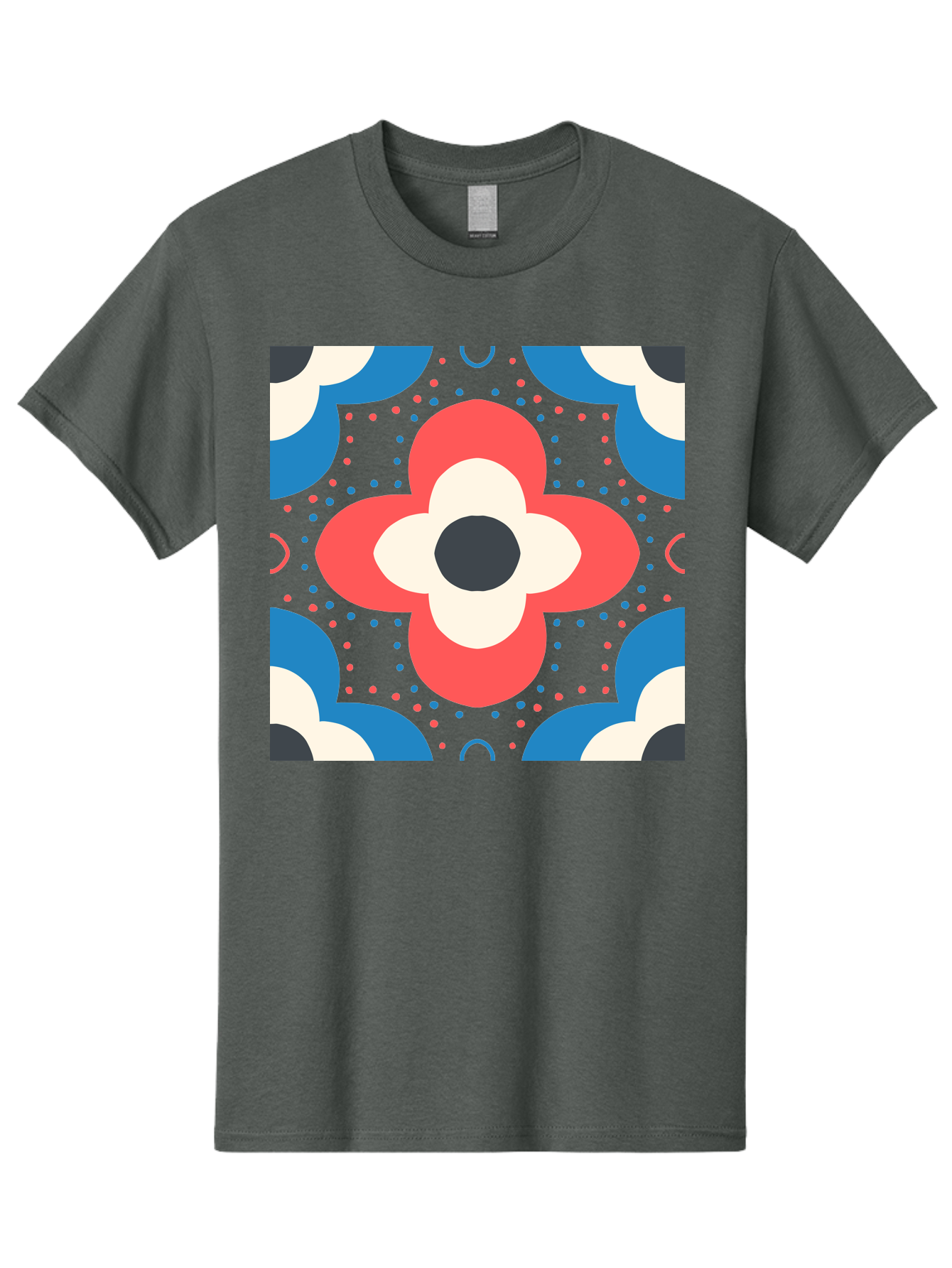 Flower-Pattern-3 Men'S Graphic Tee, 100% Cotton, Comfortable Casual Summer Wear, Machine Washable, Stylized Flower, Floral Pattern, Abstract Design, Geometric Shapes, Bold Colors, Vibrant Hues, Modern Art, Decorative Motif, Aab738 15