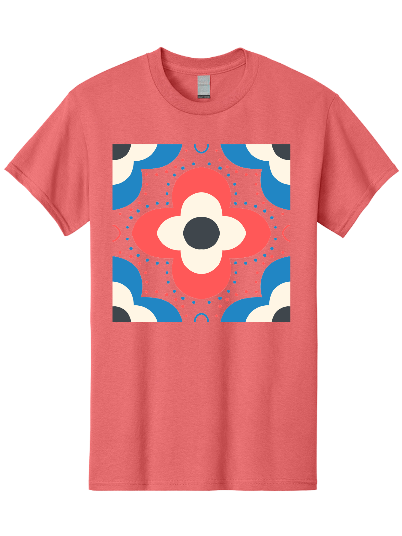 Flower-Pattern-3 Men'S Graphic Tee, 100% Cotton, Comfortable Casual Summer Wear, Machine Washable, Stylized Flower, Floral Pattern, Abstract Design, Geometric Shapes, Bold Colors, Vibrant Hues, Modern Art, Decorative Motif, Aab738 11