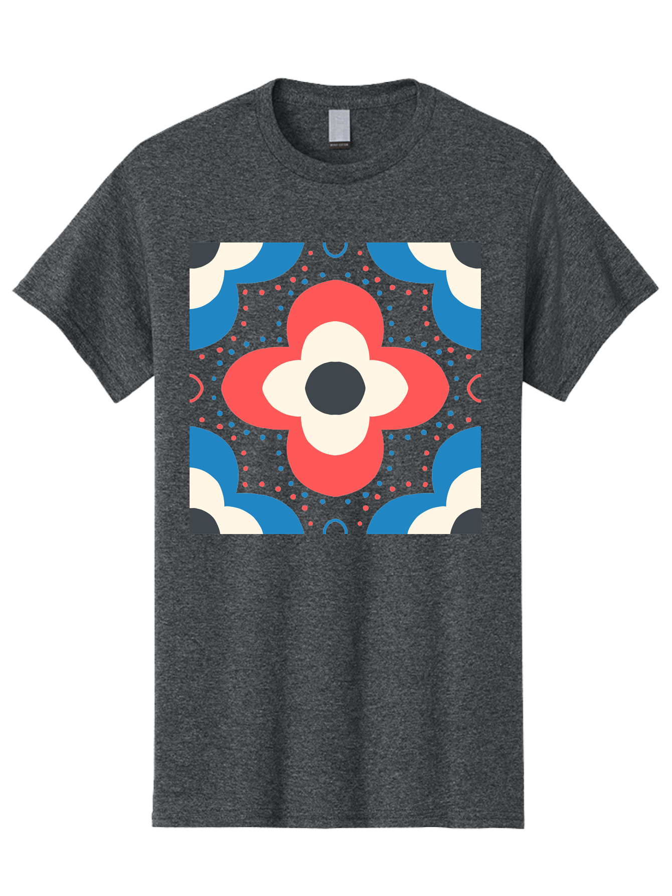 Flower-Pattern-3 Men'S Graphic Tee, 100% Cotton, Comfortable Casual Summer Wear, Machine Washable, Stylized Flower, Floral Pattern, Abstract Design, Geometric Shapes, Bold Colors, Vibrant Hues, Modern Art, Decorative Motif, Aab738 17
