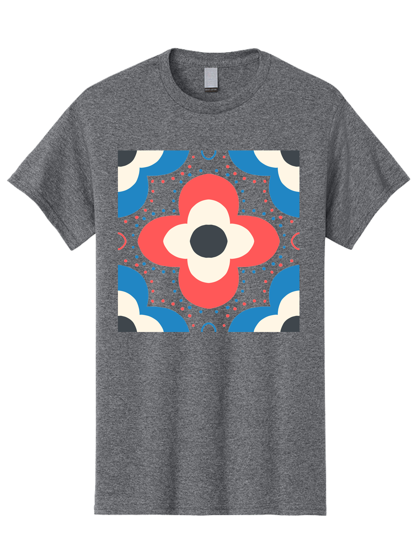 Flower-Pattern-3 Men'S Graphic Tee, 100% Cotton, Comfortable Casual Summer Wear, Machine Washable, Stylized Flower, Floral Pattern, Abstract Design, Geometric Shapes, Bold Colors, Vibrant Hues, Modern Art, Decorative Motif, Aab738 19