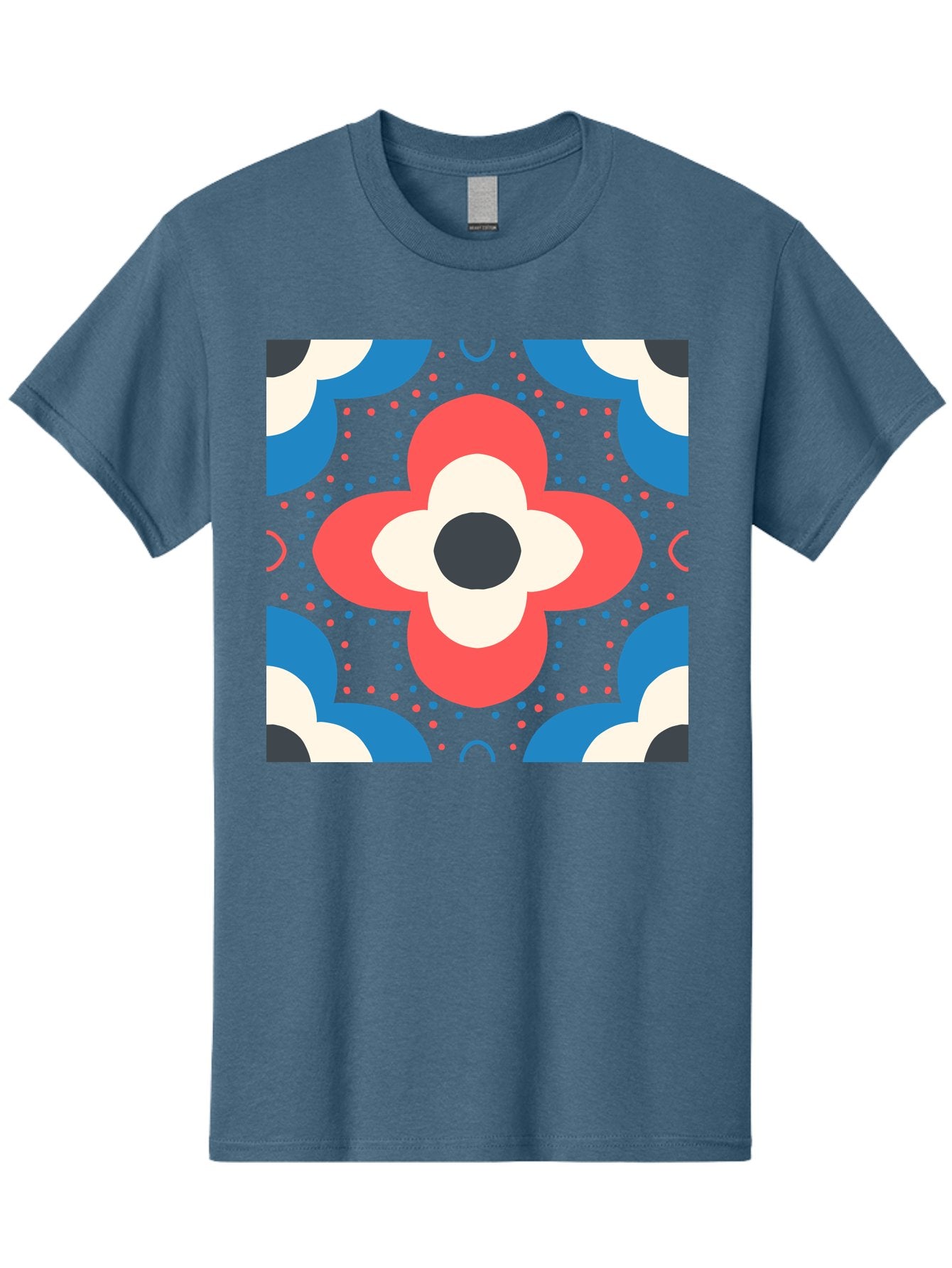 Flower-Pattern-3 Men'S Graphic Tee, 100% Cotton, Comfortable Casual Summer Wear, Machine Washable, Stylized Flower, Floral Pattern, Abstract Design, Geometric Shapes, Bold Colors, Vibrant Hues, Modern Art, Decorative Motif, Aab738 6