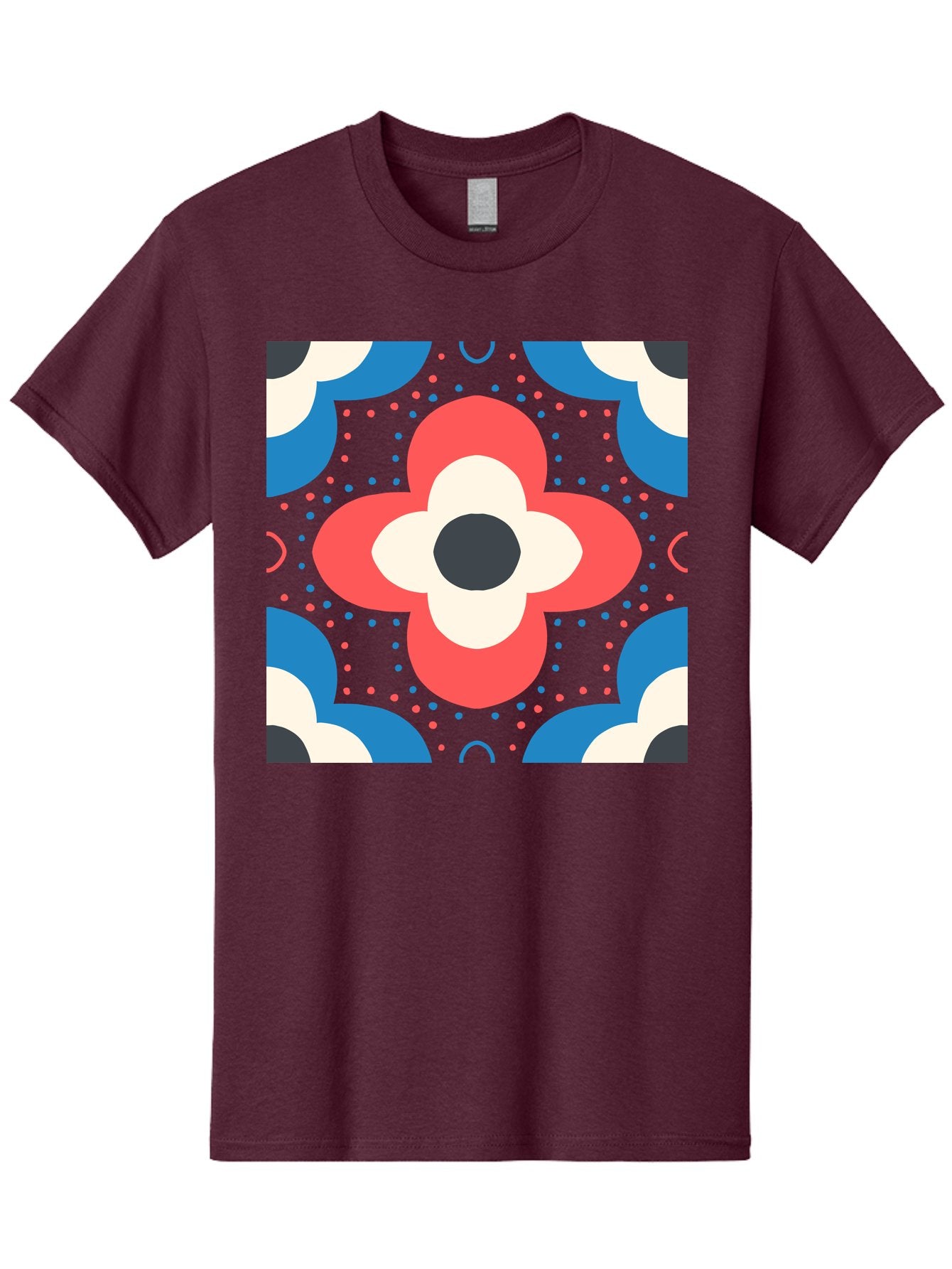 Flower-Pattern-3 Men'S Graphic Tee, 100% Cotton, Comfortable Casual Summer Wear, Machine Washable, Stylized Flower, Floral Pattern, Abstract Design, Geometric Shapes, Bold Colors, Vibrant Hues, Modern Art, Decorative Motif, Aab738 10