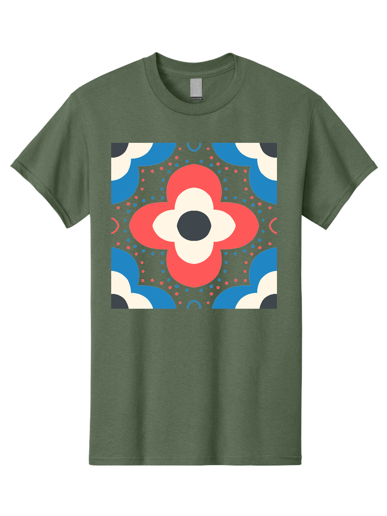 Flower-Pattern-3 Men'S Graphic Tee, 100% Cotton, Comfortable Casual Summer Wear, Machine Washable, Stylized Flower, Floral Pattern, Abstract Design, Geometric Shapes, Bold Colors, Vibrant Hues, Modern Art, Decorative Motif, Aab738 23