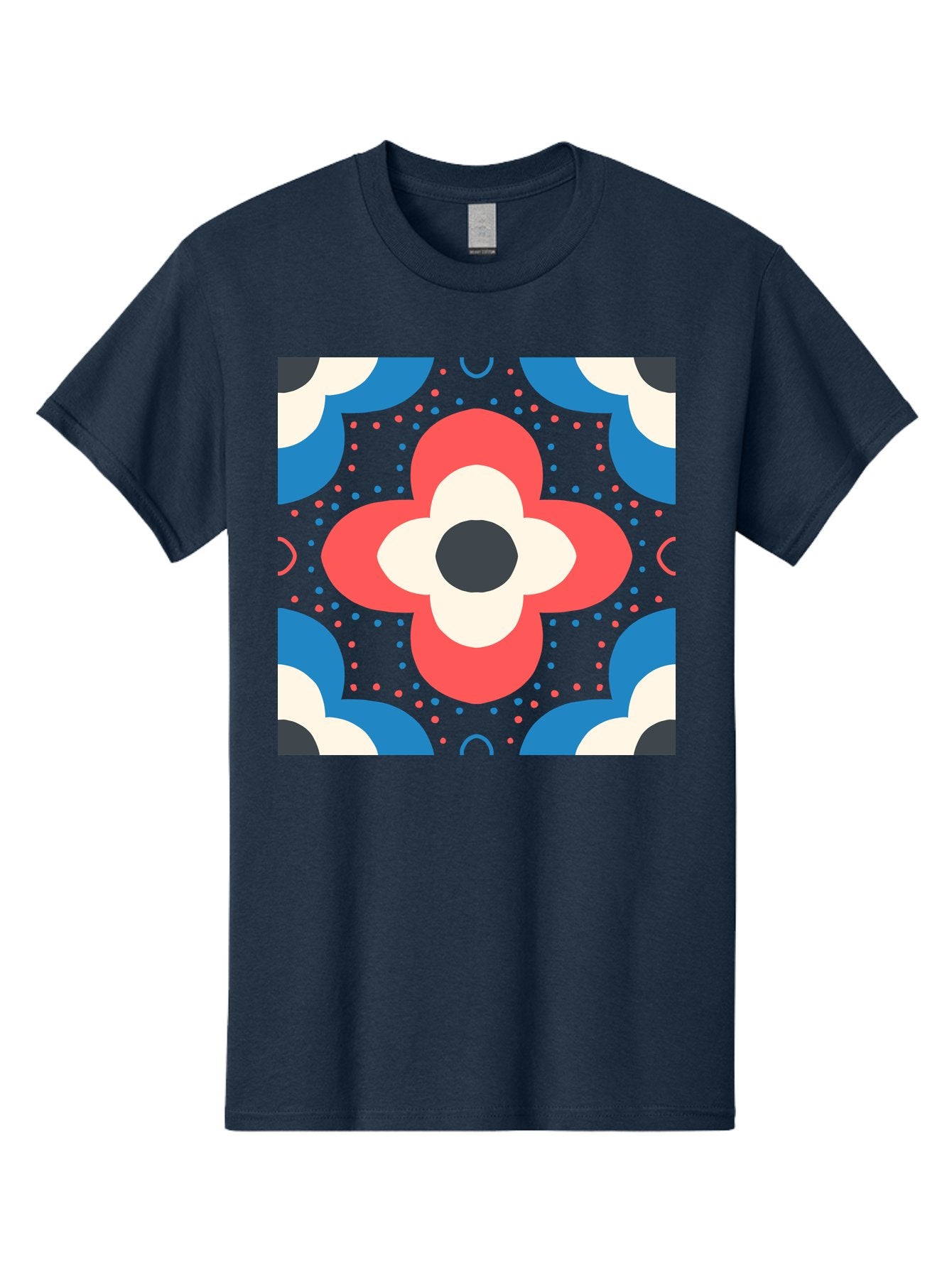 Flower-Pattern-3 Men'S Graphic Tee, 100% Cotton, Comfortable Casual Summer Wear, Machine Washable, Stylized Flower, Floral Pattern, Abstract Design, Geometric Shapes, Bold Colors, Vibrant Hues, Modern Art, Decorative Motif, Aab738 14