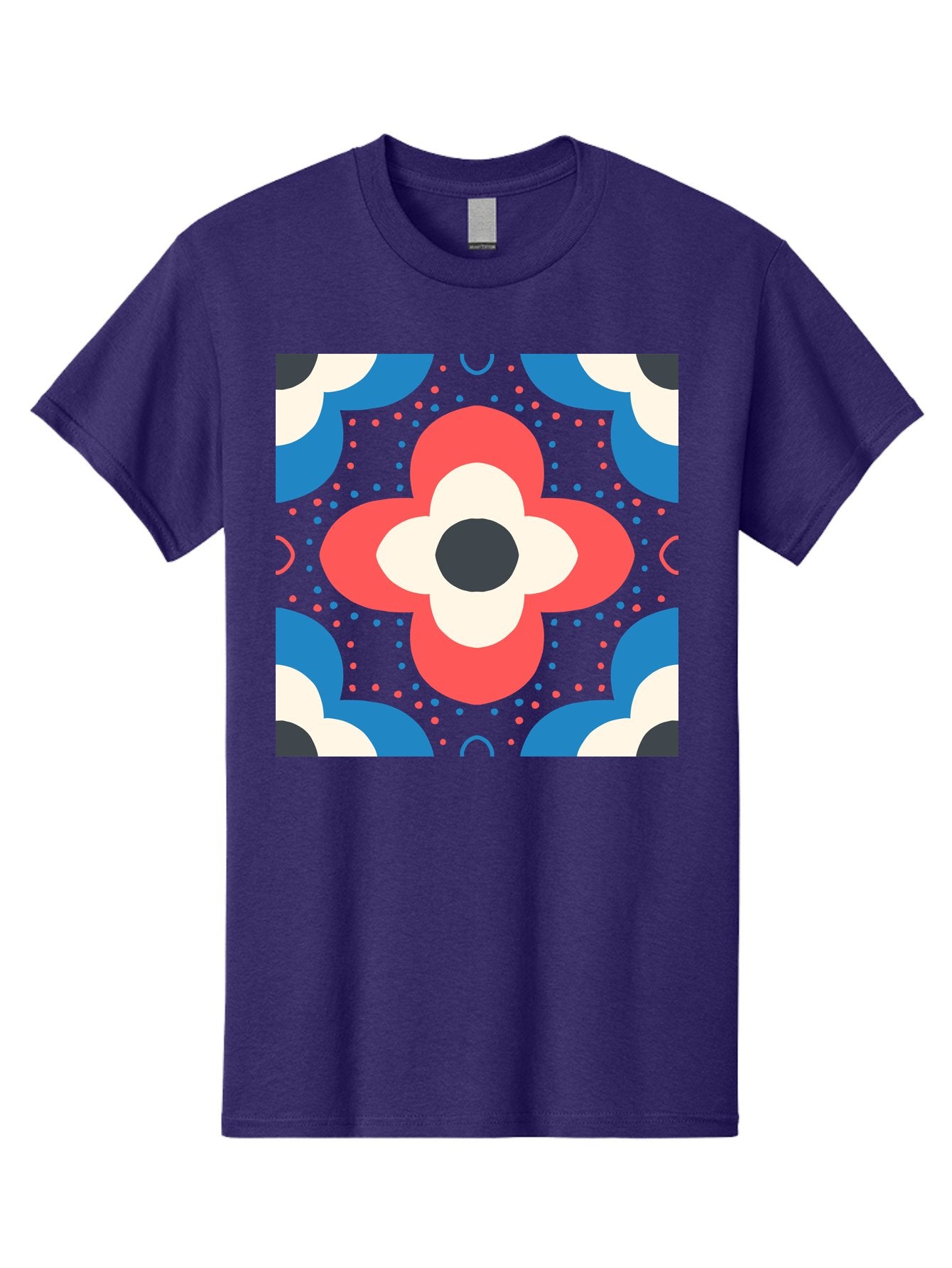 Flower-Pattern-3 Men'S Graphic Tee, 100% Cotton, Comfortable Casual Summer Wear, Machine Washable, Stylized Flower, Floral Pattern, Abstract Design, Geometric Shapes, Bold Colors, Vibrant Hues, Modern Art, Decorative Motif, Aab738 7
