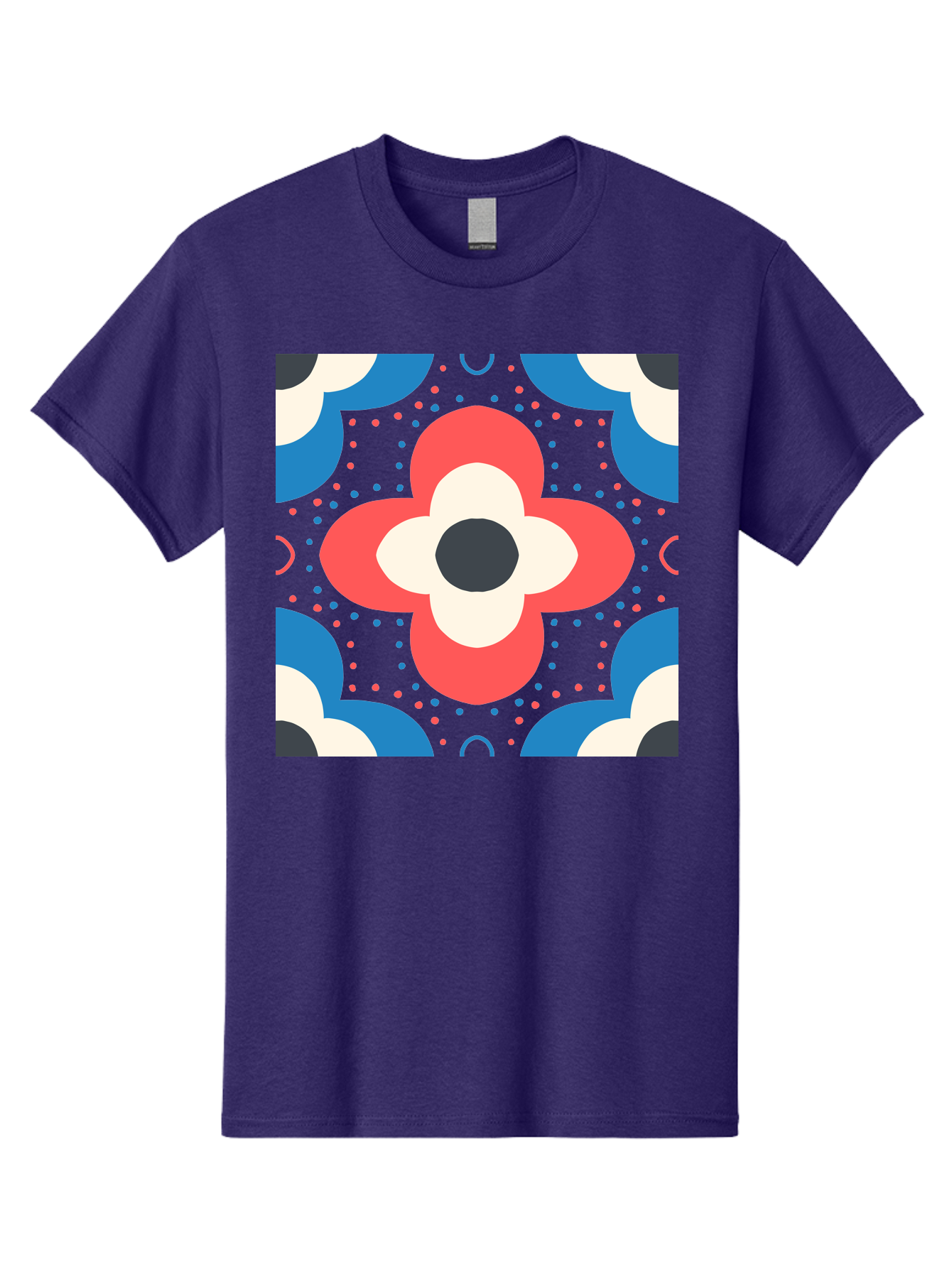 Flower-Pattern-3 Men'S Graphic Tee, 100% Cotton, Comfortable Casual Summer Wear, Machine Washable, Stylized Flower, Floral Pattern, Abstract Design, Geometric Shapes, Bold Colors, Vibrant Hues, Modern Art, Decorative Motif, Aab738 25