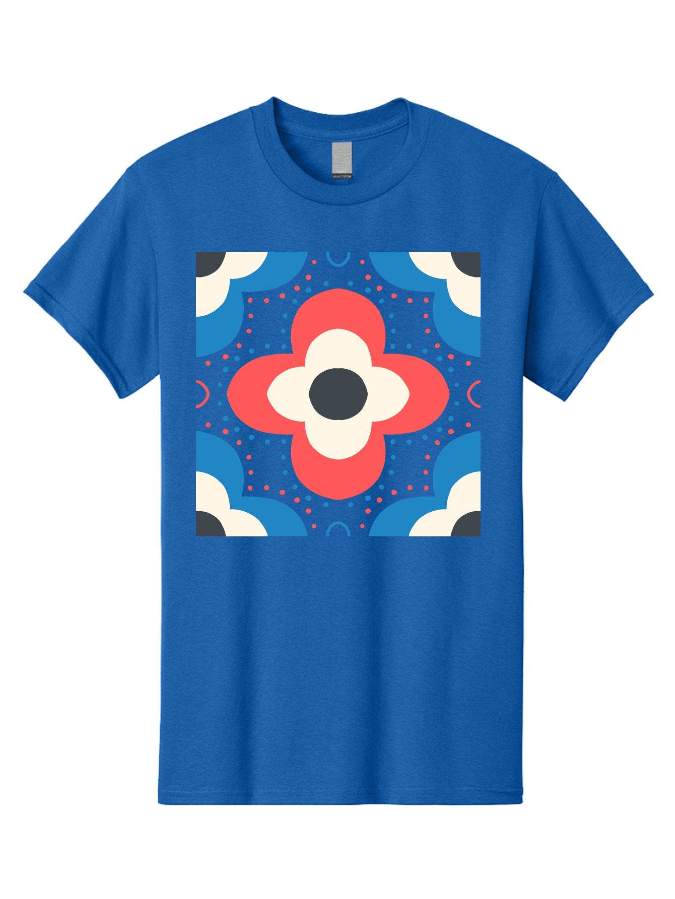 Flower-Pattern-3 Men'S Graphic Tee, 100% Cotton, Comfortable Casual Summer Wear, Machine Washable, Stylized Flower, Floral Pattern, Abstract Design, Geometric Shapes, Bold Colors, Vibrant Hues, Modern Art, Decorative Motif, Aab738 11