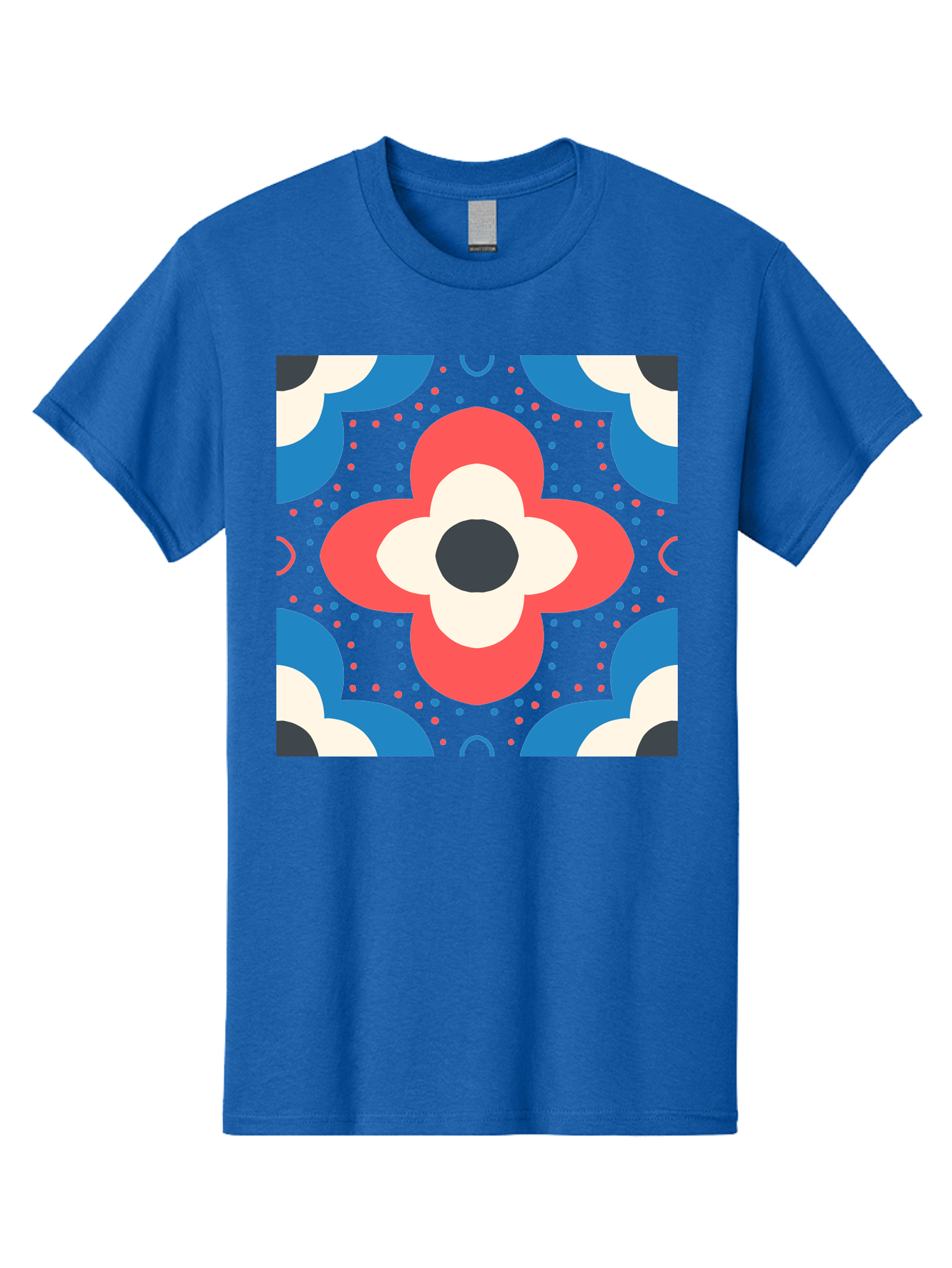 Flower-Pattern-3 Men'S Graphic Tee, 100% Cotton, Comfortable Casual Summer Wear, Machine Washable, Stylized Flower, Floral Pattern, Abstract Design, Geometric Shapes, Bold Colors, Vibrant Hues, Modern Art, Decorative Motif, Aab738 7