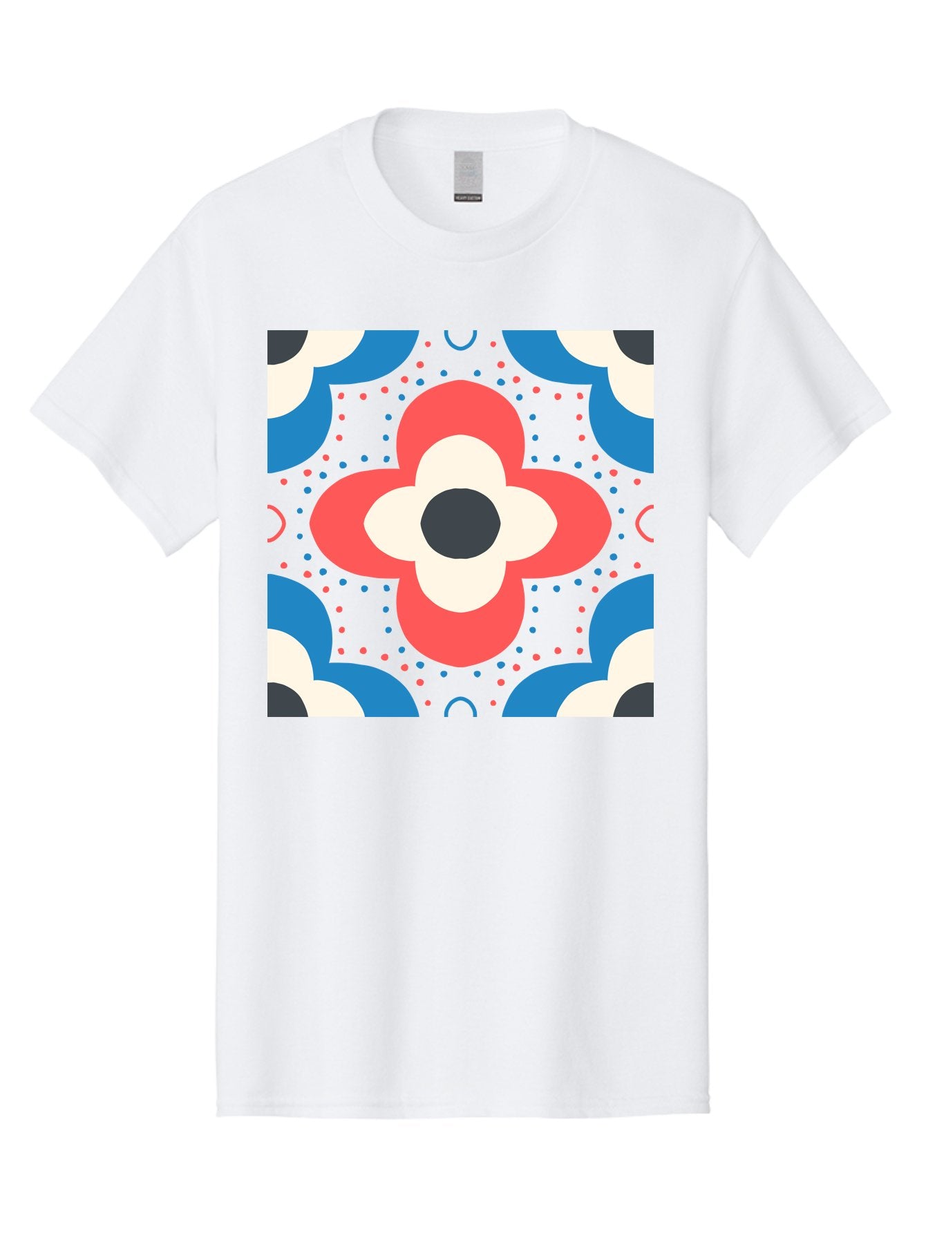 Flower-Pattern-3 Men'S Graphic Tee, 100% Cotton, Comfortable Casual Summer Wear, Machine Washable, Stylized Flower, Floral Pattern, Abstract Design, Geometric Shapes, Bold Colors, Vibrant Hues, Modern Art, Decorative Motif, Aab738 12