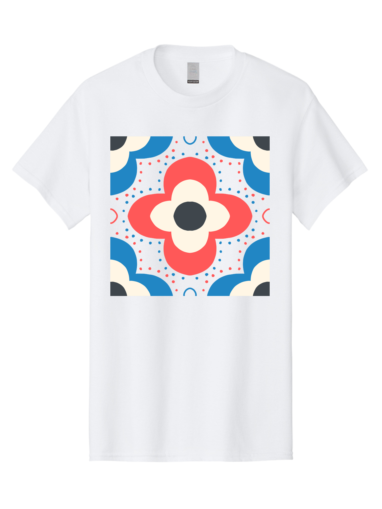 Flower-Pattern-3 Men'S Graphic Tee, 100% Cotton, Comfortable Casual Summer Wear, Machine Washable, Stylized Flower, Floral Pattern, Abstract Design, Geometric Shapes, Bold Colors, Vibrant Hues, Modern Art, Decorative Motif, Aab738 5