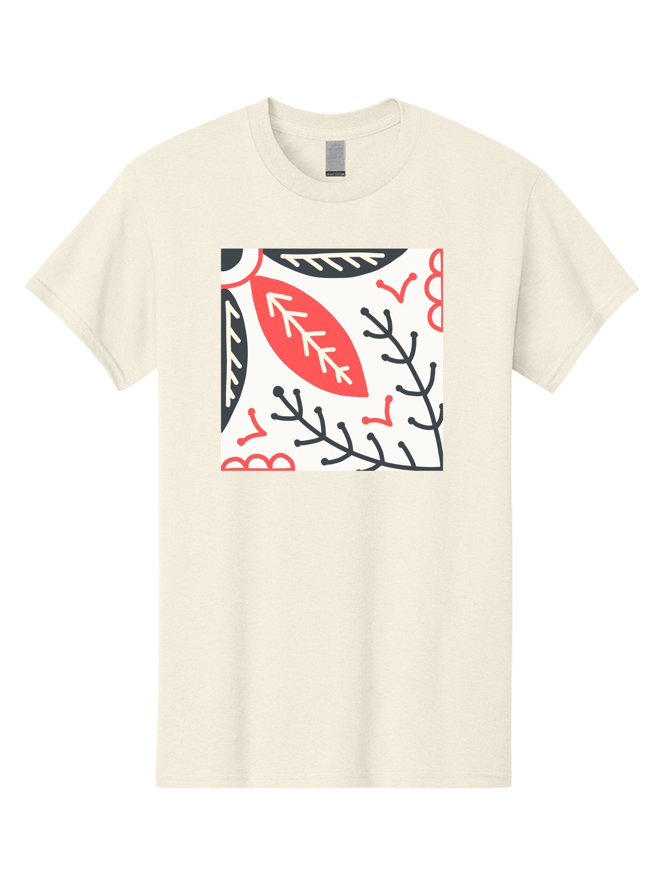 Foliage-Pattern Men'S Graphic Tee, 100% Cotton, Comfortable Casual Summer Wear, Machine Washable, Leaf Pattern, Floral Design, Botanical Art, Red And Black Leaves, Minimalist Style, Abstract Foliage, Decorative Elements, Modern Illustration Aab744 11