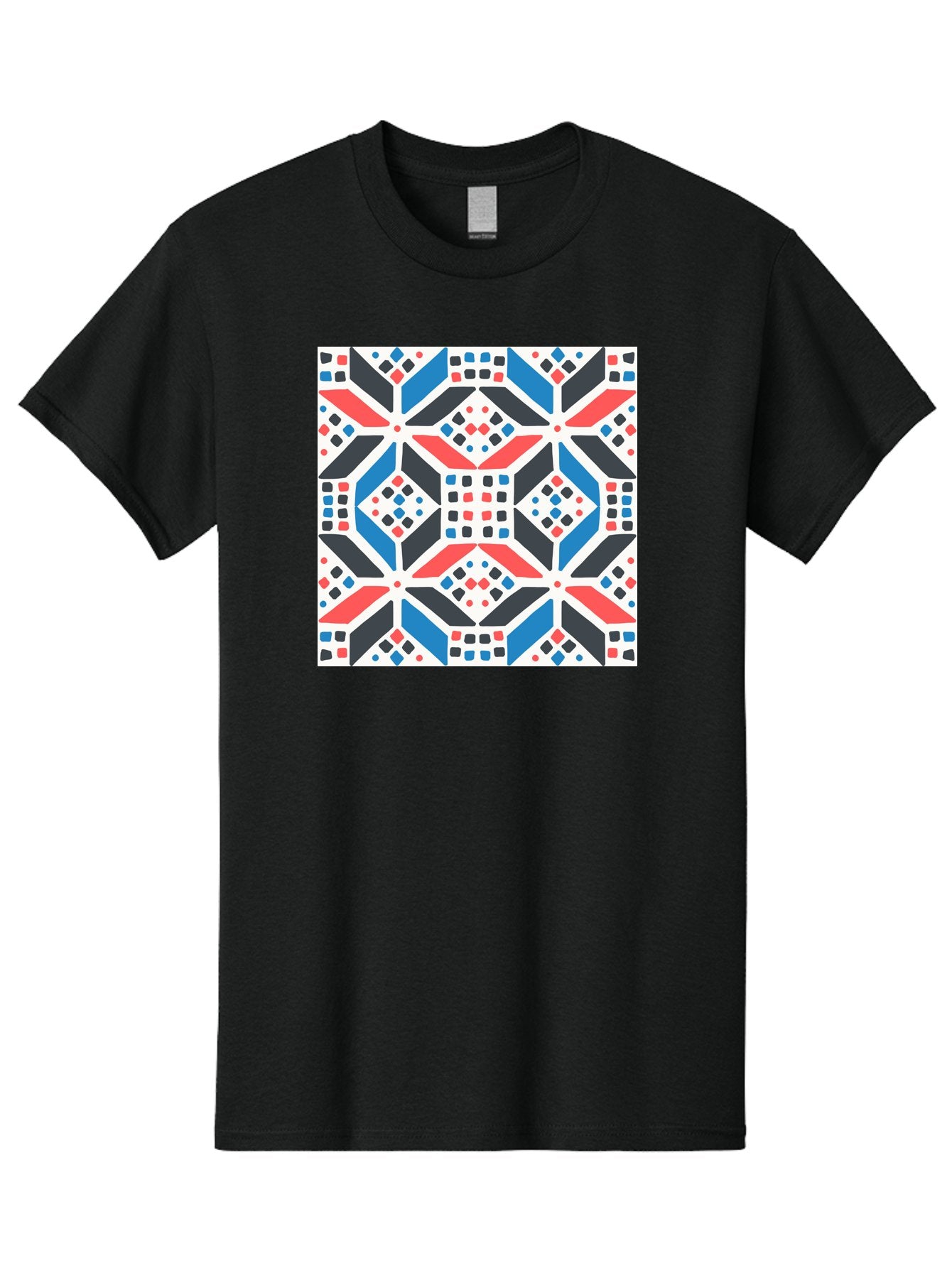 Geometric-Pattern-1 Men'S Graphic Tee, 100% Cotton, Comfortable Casual Summer Wear, Machine Washable, Geometric Pattern, Abstract Design, Colorful Shapes, Diamond Pattern, Bold Colors, Modern Art, Geometric Art, Symmetrical Design, Aab749 14