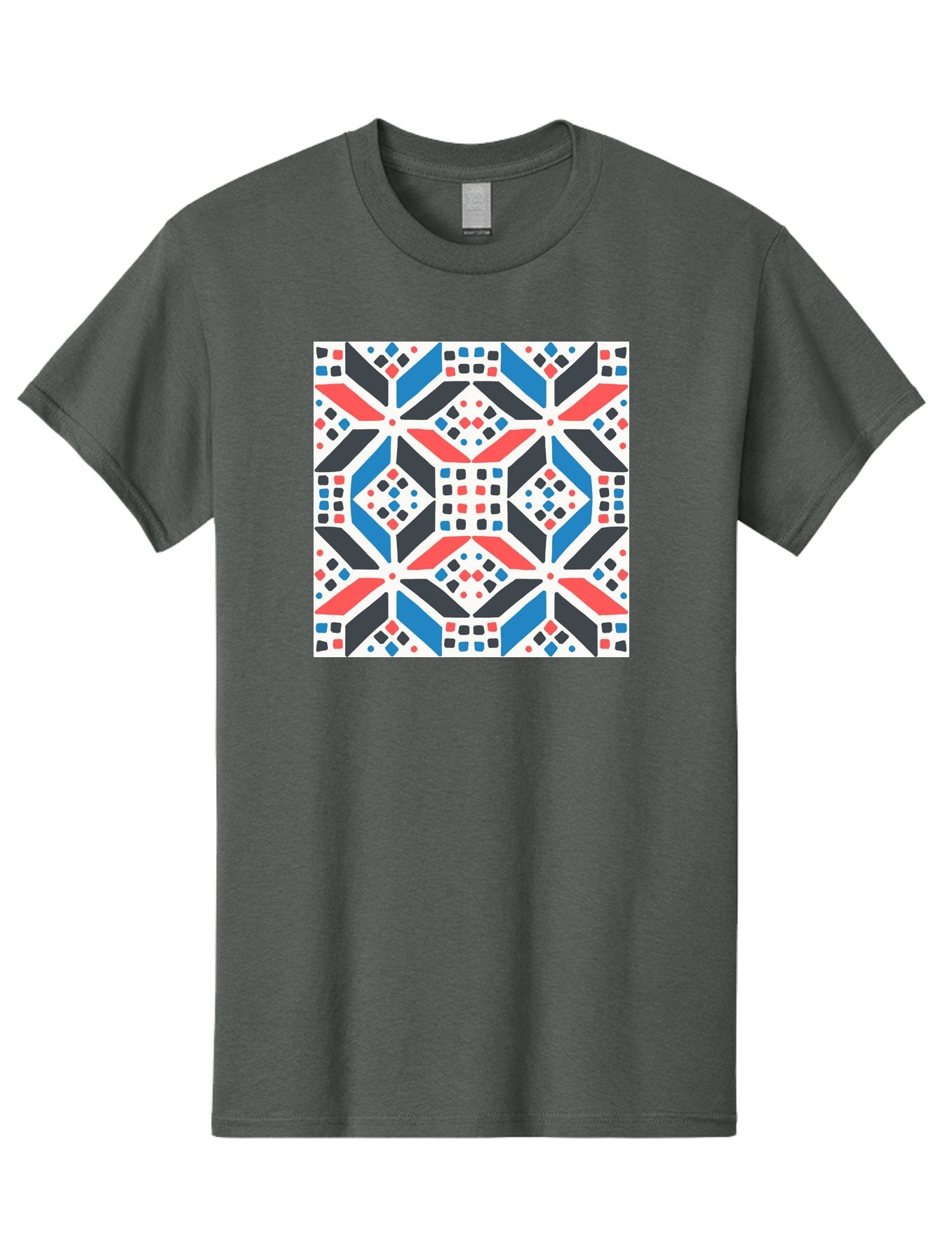Geometric-Pattern-1 Men'S Graphic Tee, 100% Cotton, Comfortable Casual Summer Wear, Machine Washable, Geometric Pattern, Abstract Design, Colorful Shapes, Diamond Pattern, Bold Colors, Modern Art, Geometric Art, Symmetrical Design, Aab749 9