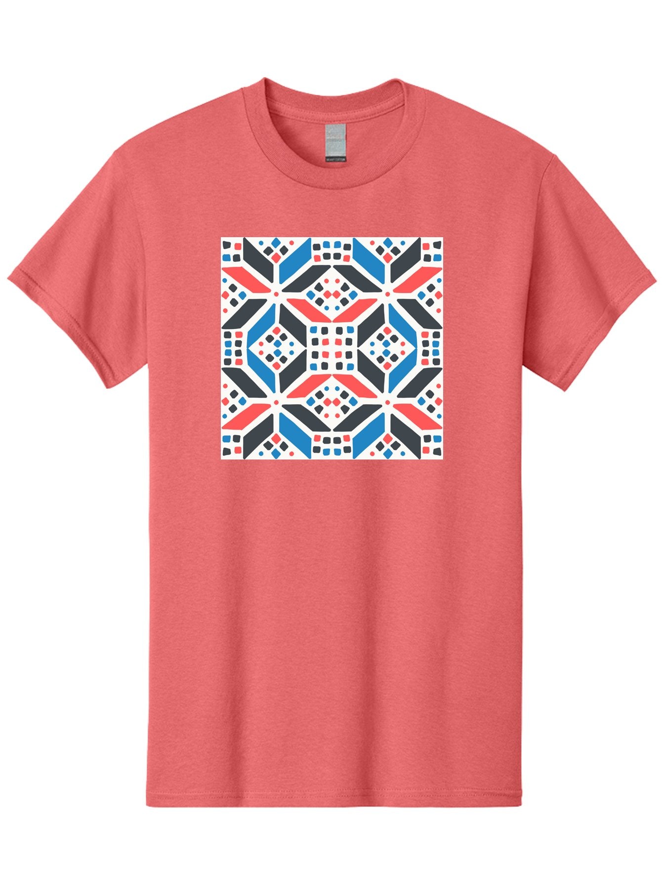 Geometric-Pattern-1 Men'S Graphic Tee, 100% Cotton, Comfortable Casual Summer Wear, Machine Washable, Geometric Pattern, Abstract Design, Colorful Shapes, Diamond Pattern, Bold Colors, Modern Art, Geometric Art, Symmetrical Design, Aab749 15