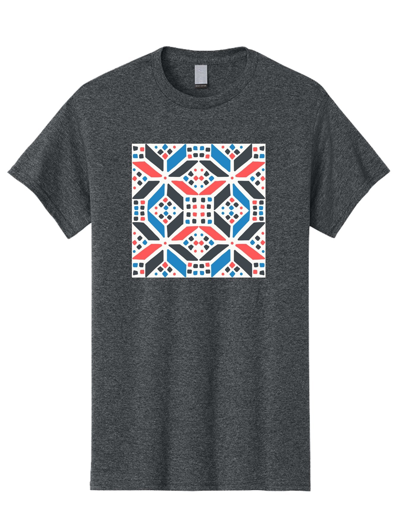 Geometric-Pattern-1 Men'S Graphic Tee, 100% Cotton, Comfortable Casual Summer Wear, Machine Washable, Geometric Pattern, Abstract Design, Colorful Shapes, Diamond Pattern, Bold Colors, Modern Art, Geometric Art, Symmetrical Design, Aab749 8