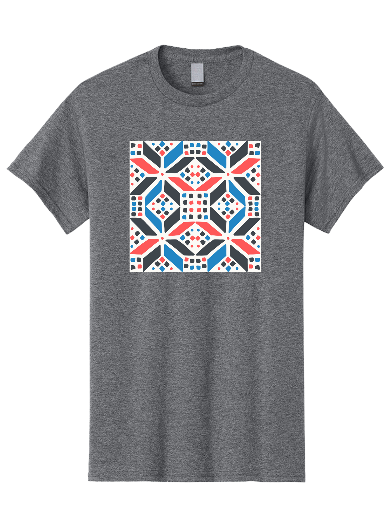 Geometric-Pattern-1 Men'S Graphic Tee, 100% Cotton, Comfortable Casual Summer Wear, Machine Washable, Geometric Pattern, Abstract Design, Colorful Shapes, Diamond Pattern, Bold Colors, Modern Art, Geometric Art, Symmetrical Design, Aab749 21