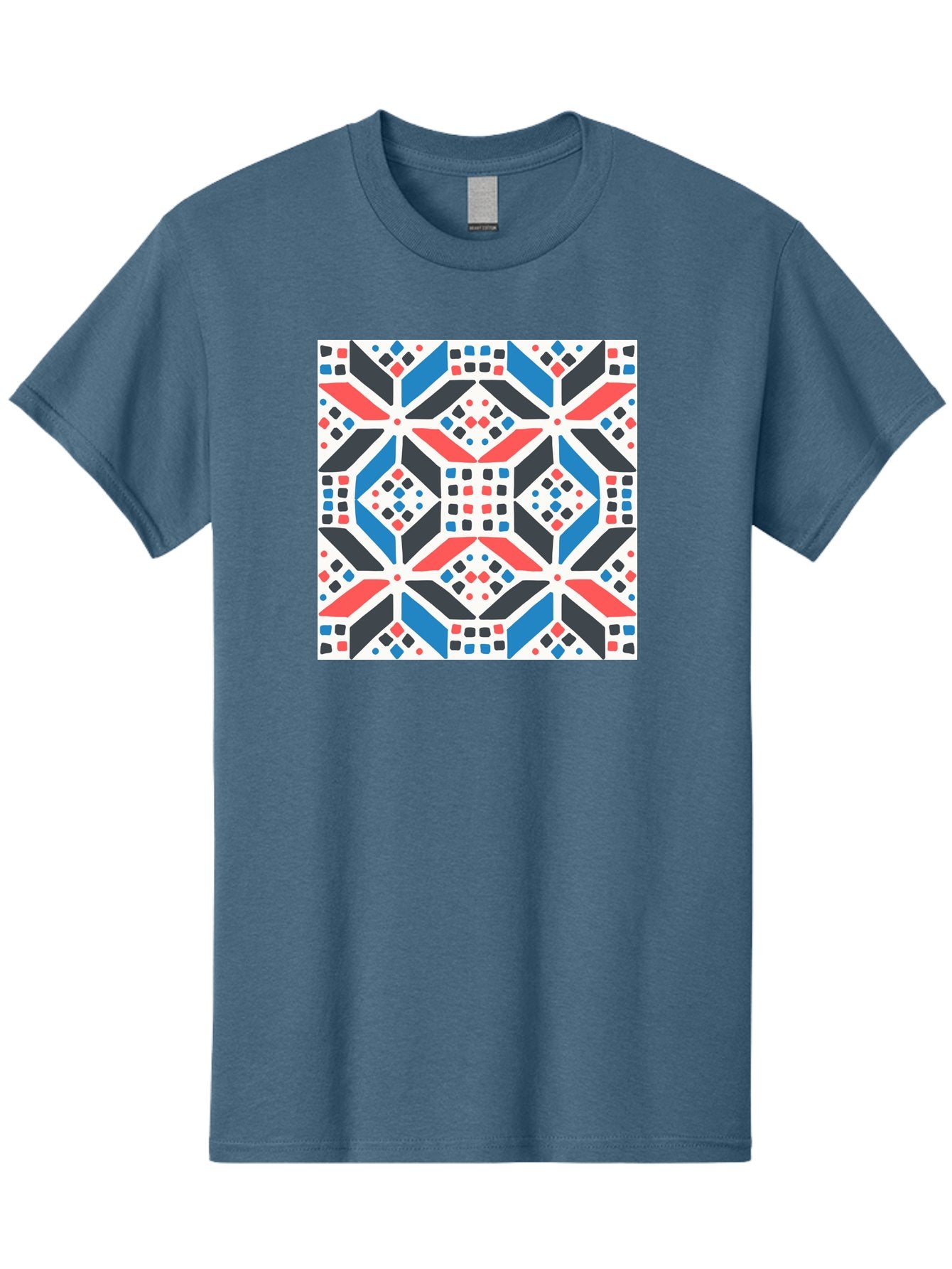 Geometric-Pattern-1 Men'S Graphic Tee, 100% Cotton, Comfortable Casual Summer Wear, Machine Washable, Geometric Pattern, Abstract Design, Colorful Shapes, Diamond Pattern, Bold Colors, Modern Art, Geometric Art, Symmetrical Design, Aab749 6